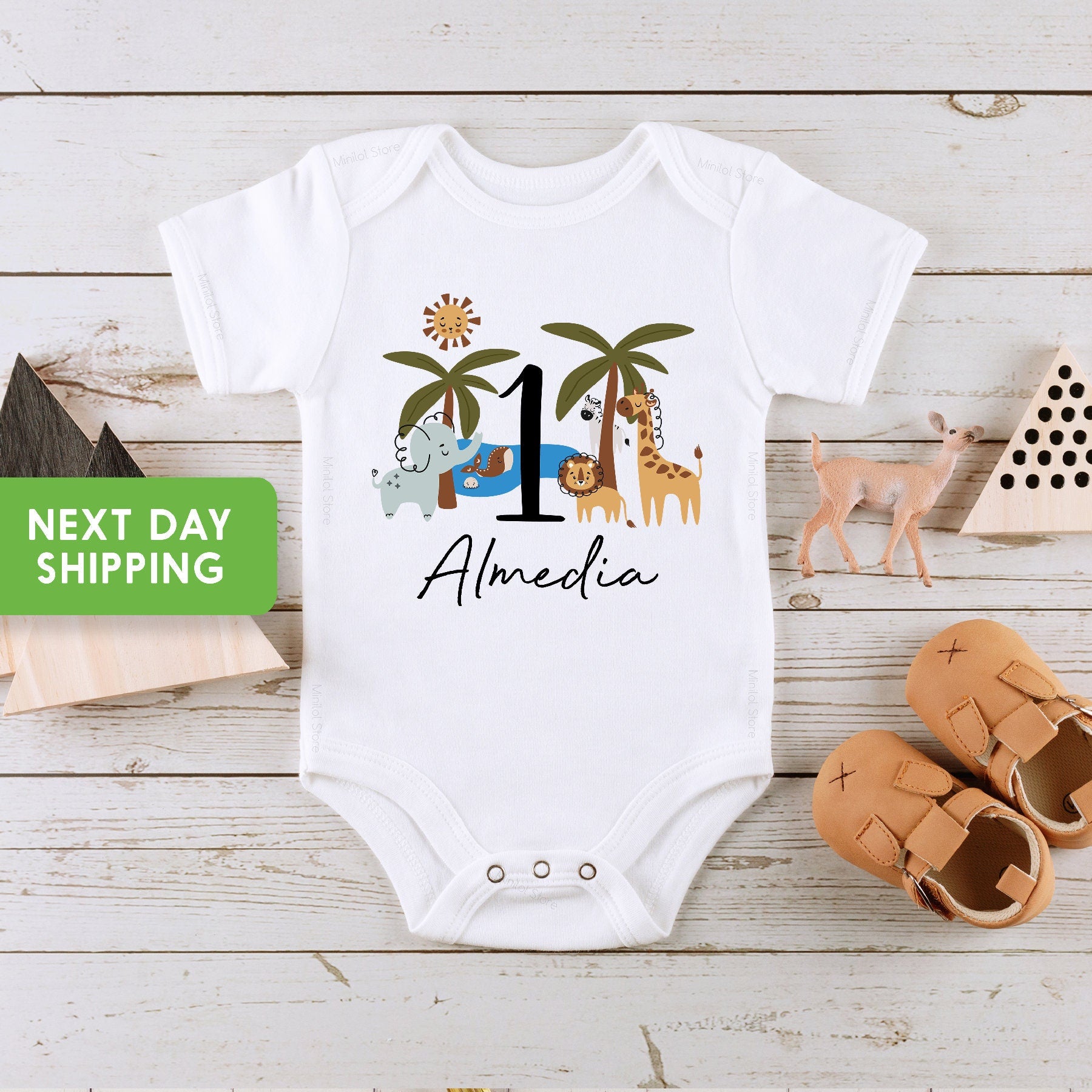 Personalized 1st 2nd 3rd Birthday Safari Printed Toddler Shirt or Bodysuit, Toddler Birthday Tshirt, Kids Shirt for Birthday, Safari Shirt