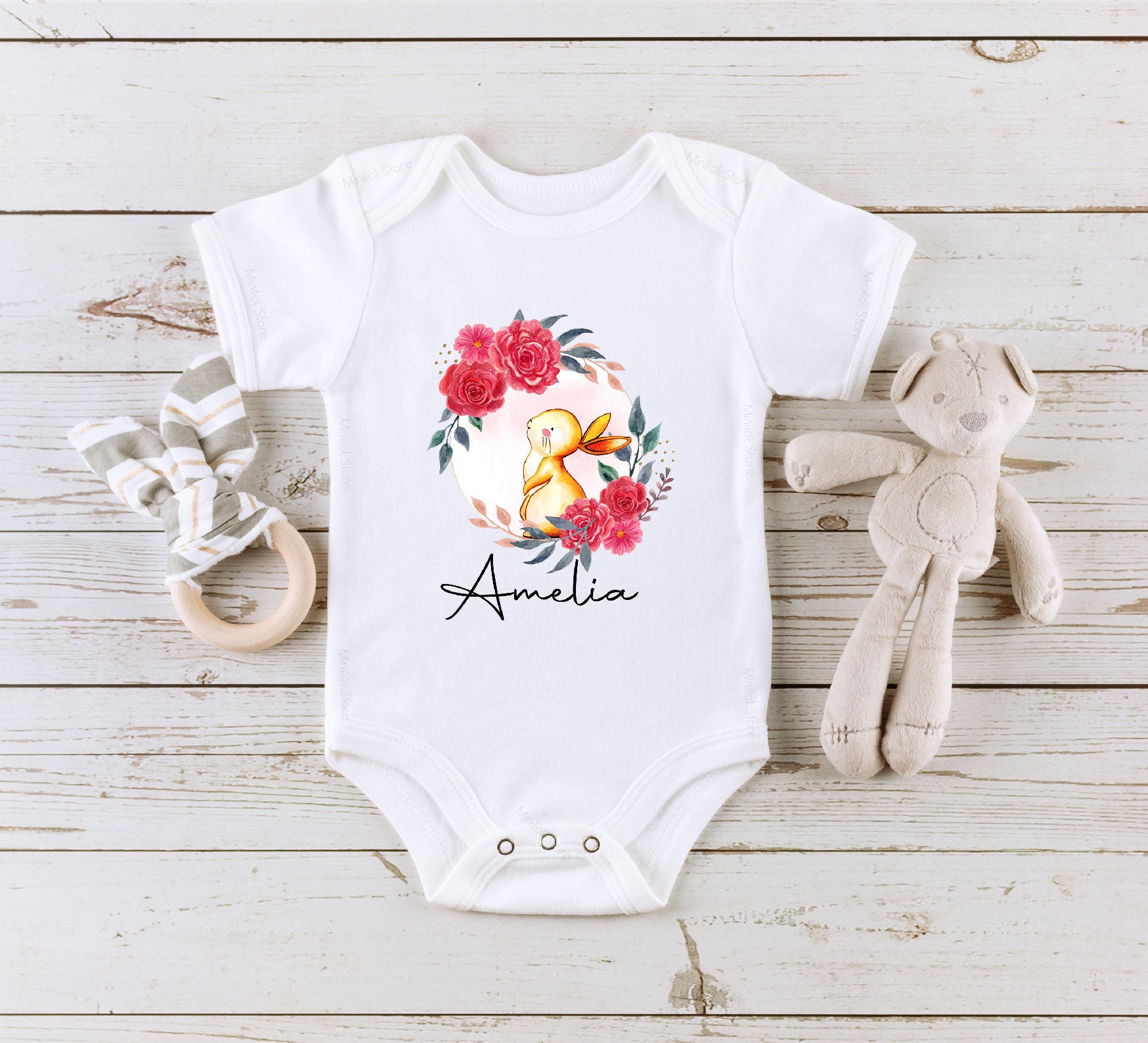 Personalized Easter Baby Onesie®, Bunny Onesie®, Baby Name Easter Onesie®, Easter Bunny Name Onesie®, Baby Easter Onesie®, Easter Gift