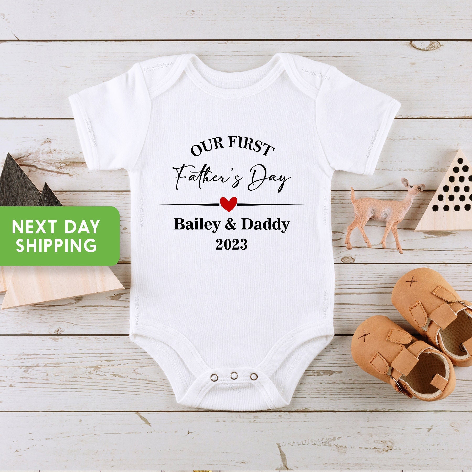 Our First Fathers Day Baby Onesie®, Our First Fathers Day Onesie® for Baby, Fathers Day Bodysuit for Baby,  Cute Baby Outfit for Fathers Day