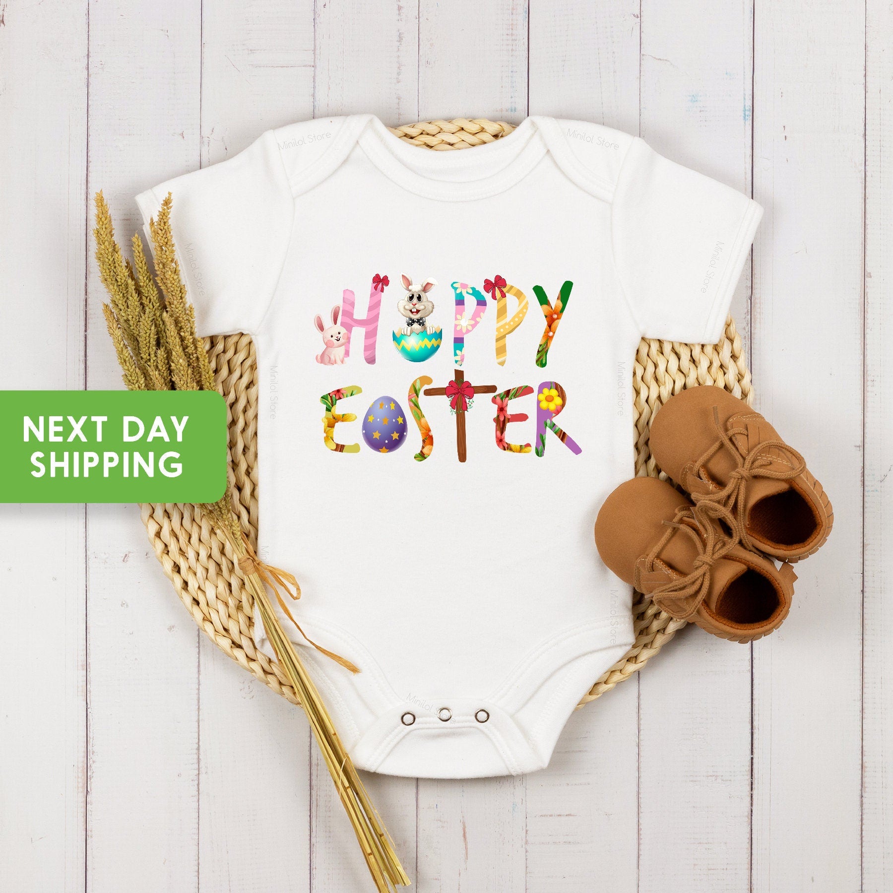 Happy Easter Onesie®, Cute Easter Onesie®, Spring Baby Onesie®, Bunny Easter Onesie®, Baby Shower Gift, Holiday Onesie®