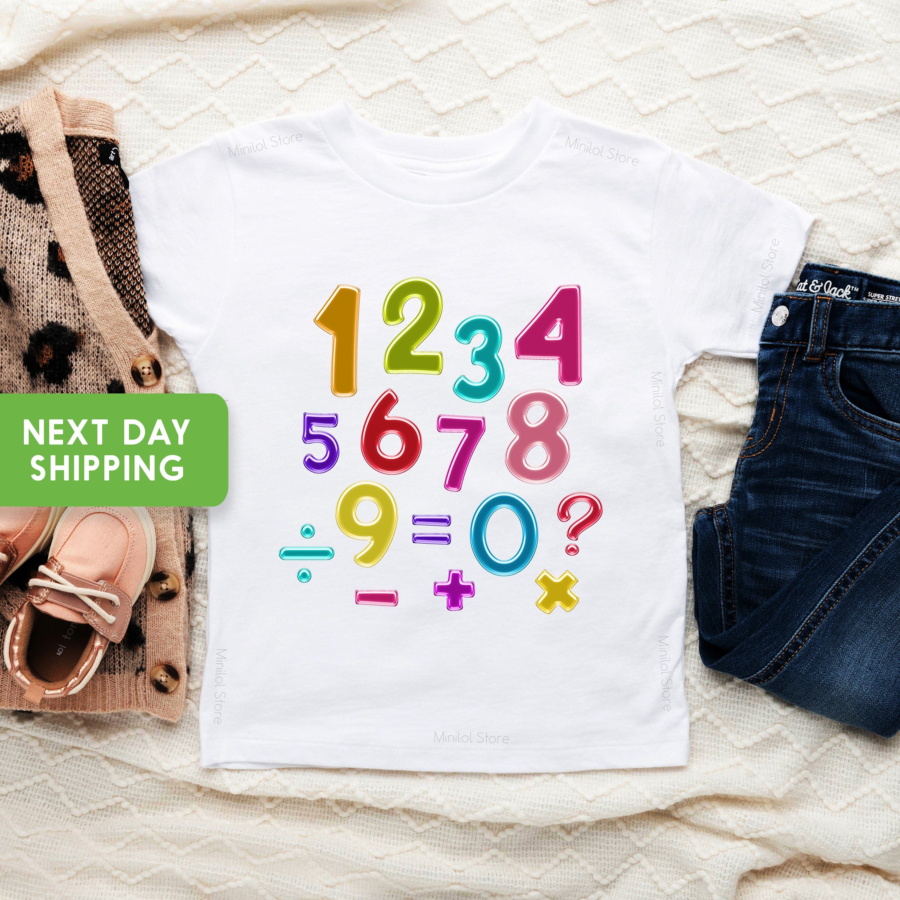 Kids Boys Girls Popular Number Day Maths Symbols School Charity Day 2023 Tee, Math Tshirt, Number T-Shirt Top, Maths Symbols Shirt