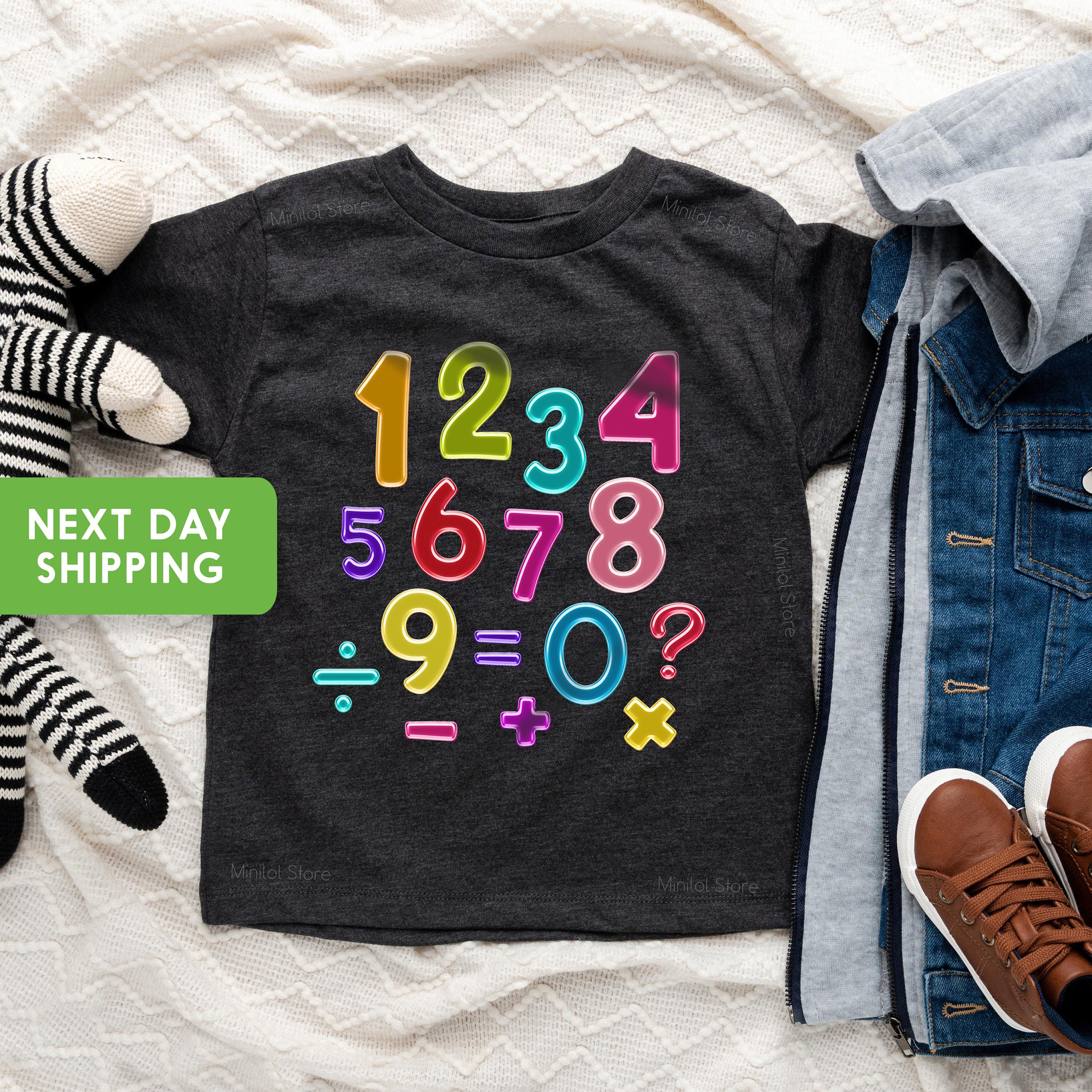 Kids Boys Girls Popular Number Day Maths Symbols School Charity Day 2023 Tee, Math Tshirt, Number T-Shirt Top, Maths Symbols Shirt