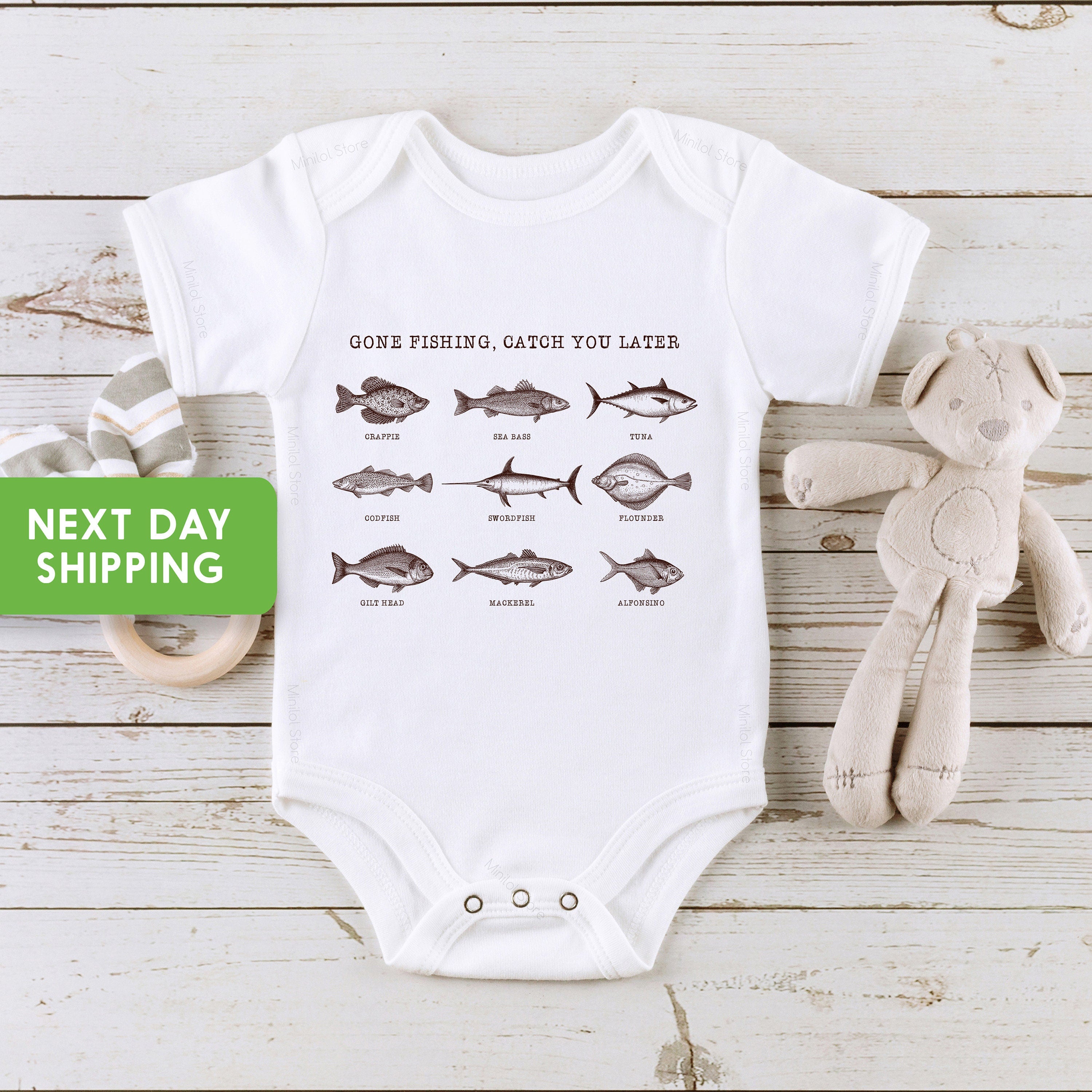 Cute Fishing Onesie®, Gone Fishing Baby Onesie®, Summer Fishing Bodysuit, Cute Baby Onesie®, Fishing Toddler Shirt, Summer Kids Shirt