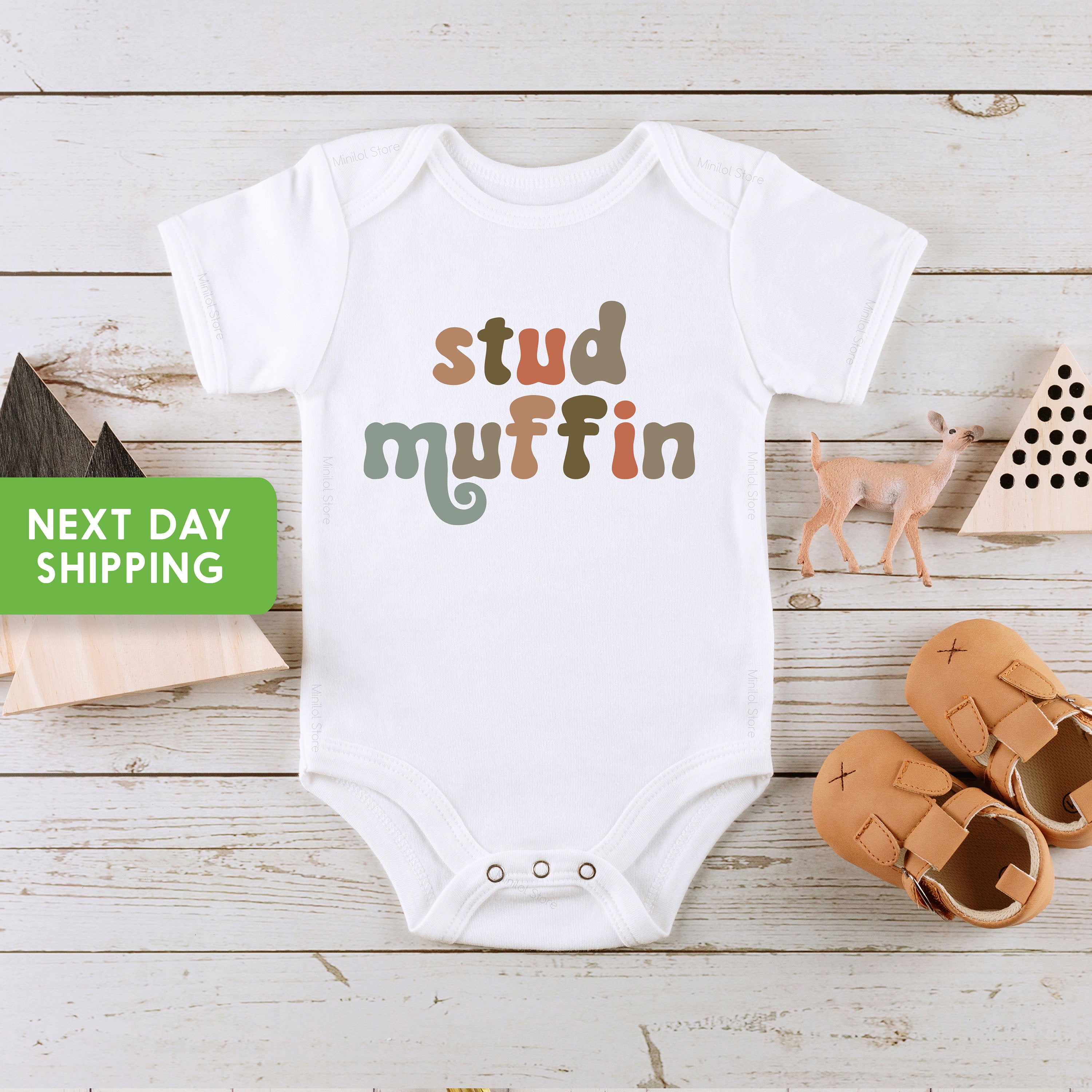 Stud Muffin Baby Bodysuit, Cute Baby Boy Clothes, Baby Romper, Baby Boy Outfit, Baby Boy Clothes, Gift For Baby Boy, Baby Shower Gift Boy