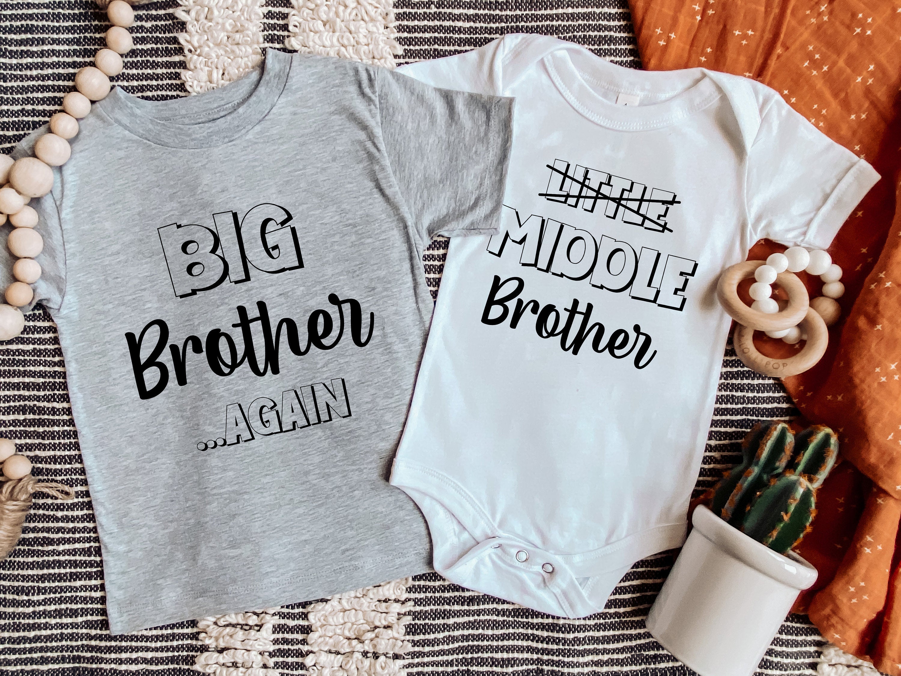 Big Brother Again Shirt, Middle Brother Shirt, Little to Middle Brother, Toddler Brother Shirts, Pregnancy Reveal, Third Sibling Reveal