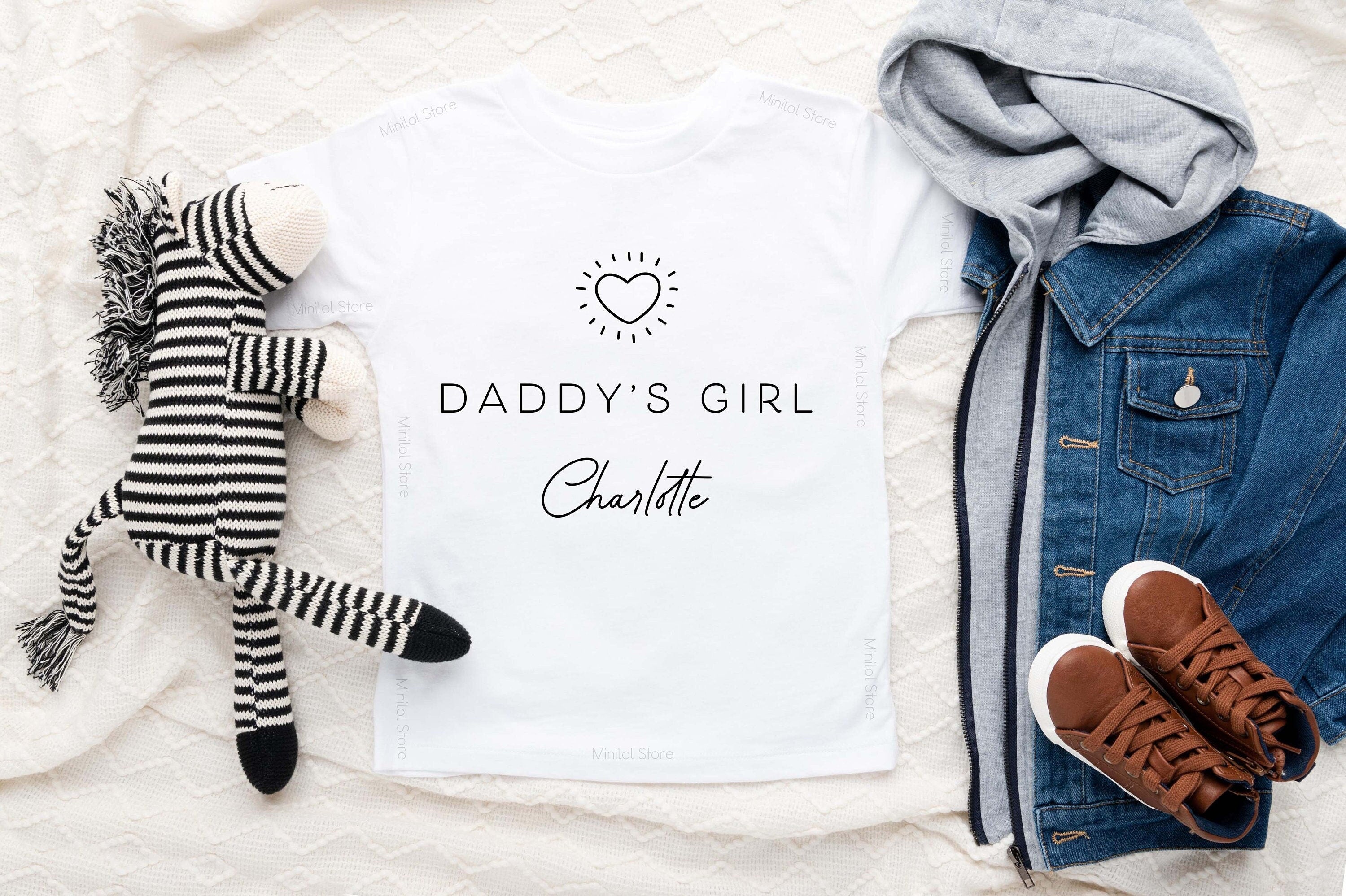 Personalised Daddy’s Girl T-shirt, Kids T-shirt Choice of White, Father's Day Gift, Daddy's Girl, Father's Day Shirt for Kids