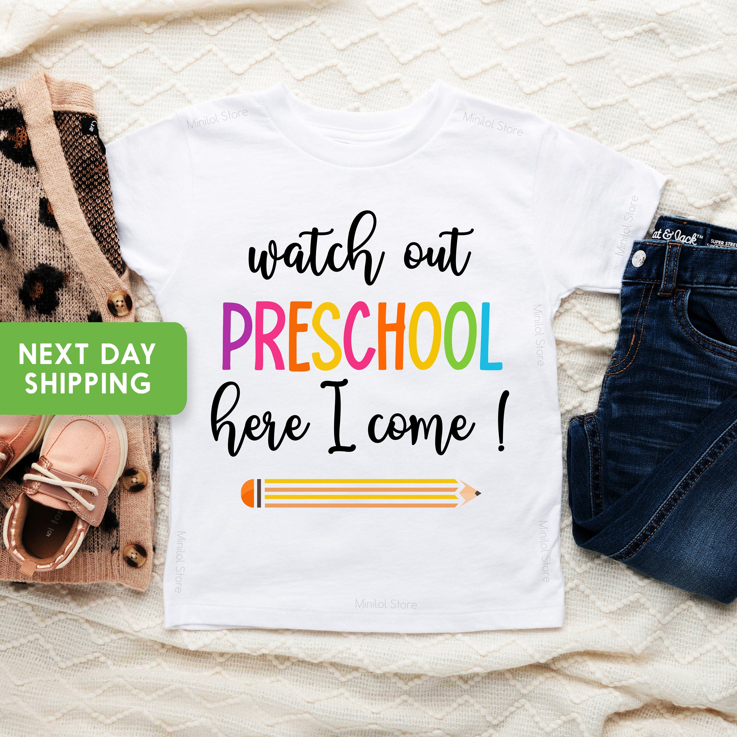 First Day of Kindergarten Shirt, Back to School Shirt, Preschool, First Grade, First Day of School Shirt, Kids School Shirt