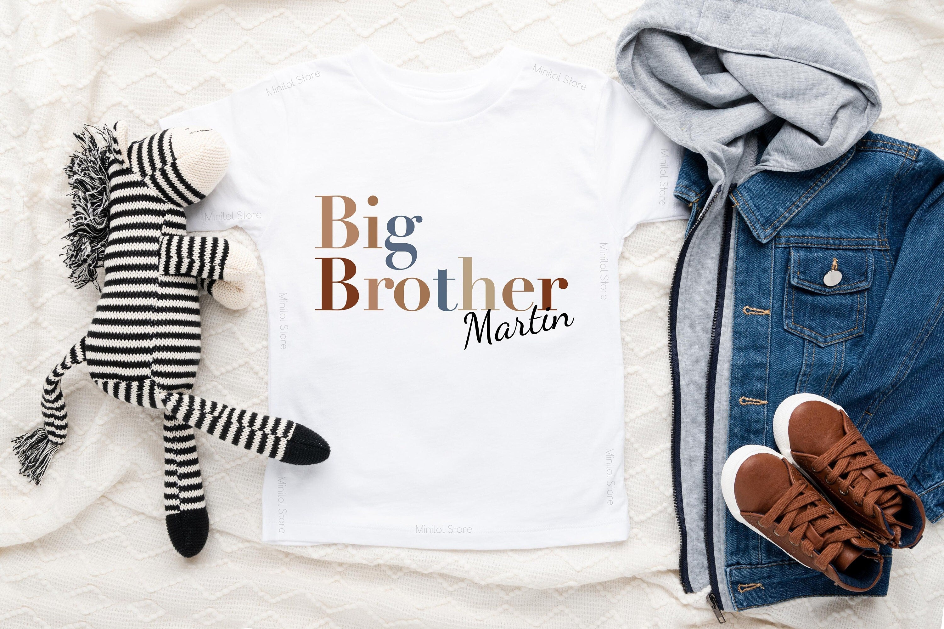 Big Brother Toddler Shirt, Sibling Natural Infant, Pregnancy Reveal Shirt, Big Brother Onesie®, Name Shirt, Custom Big Brother