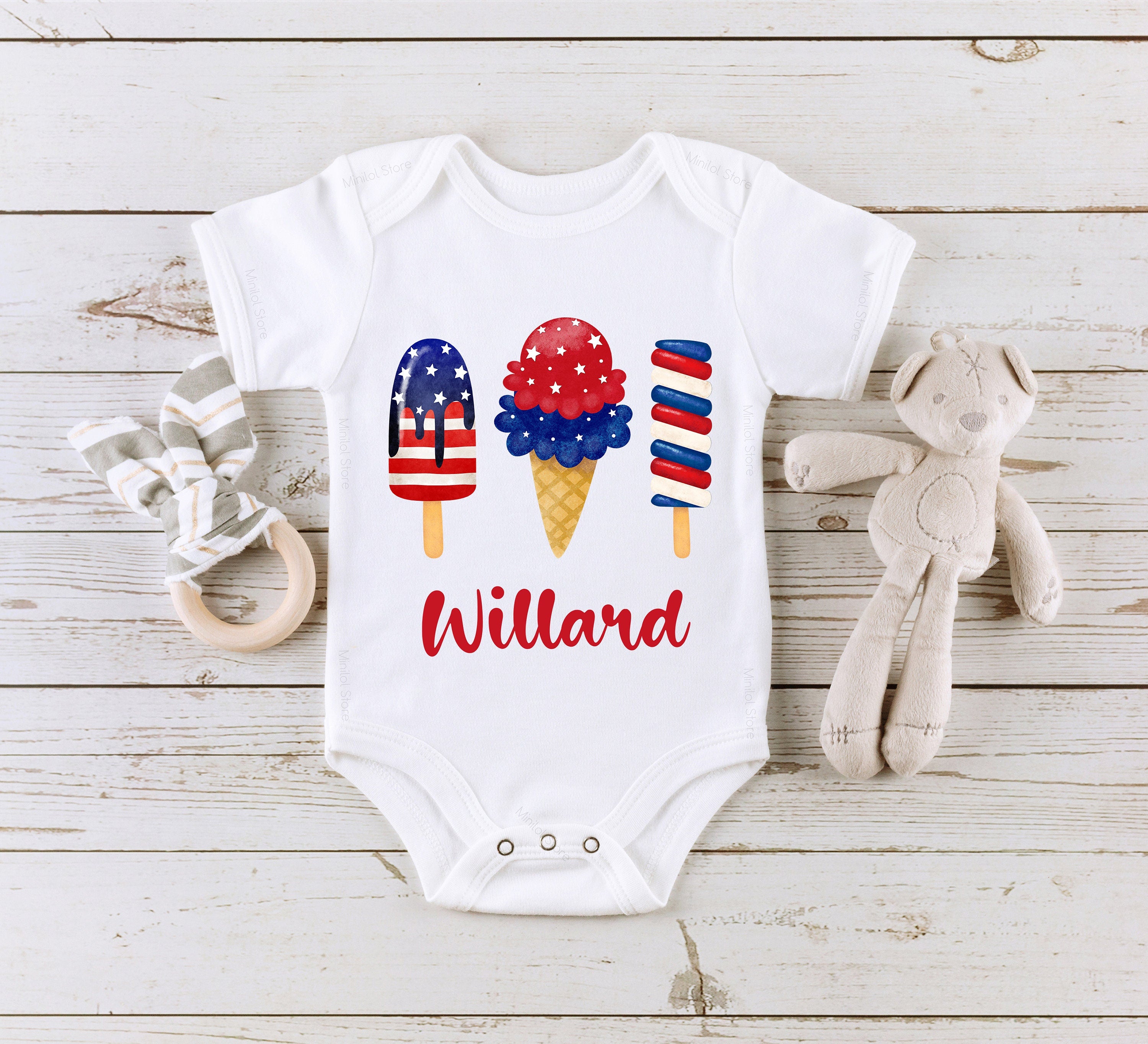 Personalized 4th Of July Kids Shirt, Cute Patriotic Name Toddler Shirt, Personalized Custom Name Toddler Shirt