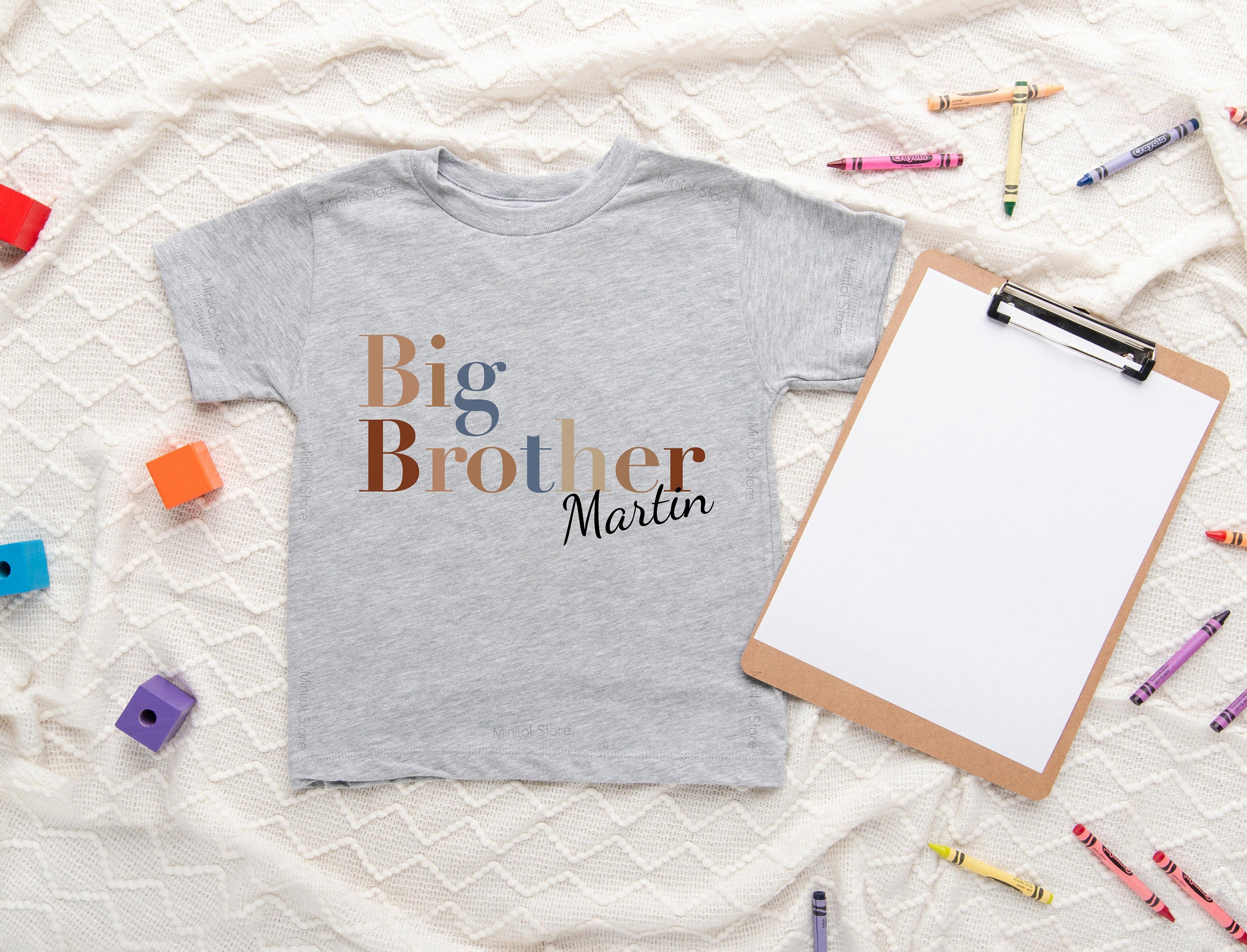 Big Brother Toddler Shirt, Sibling Natural Infant, Pregnancy Reveal Shirt, Big Brother Onesie®, Name Shirt, Custom Big Brother