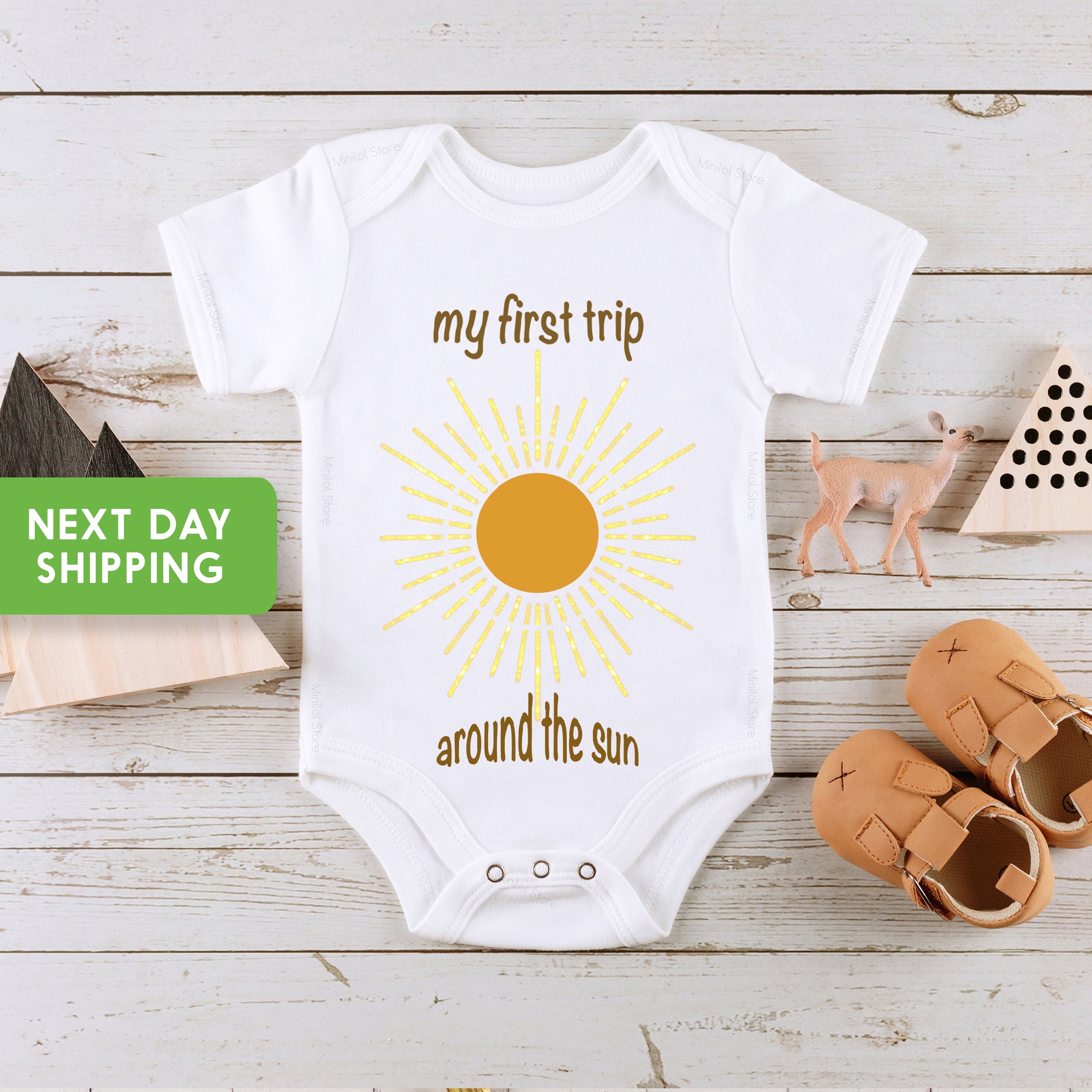 First Trip Around the Sun Birthday Onesie®, Sun Birthday Onesie®, Retro One Year Old, 1st Birthday Onesie® Boy, Baby First Birthday Onesie®