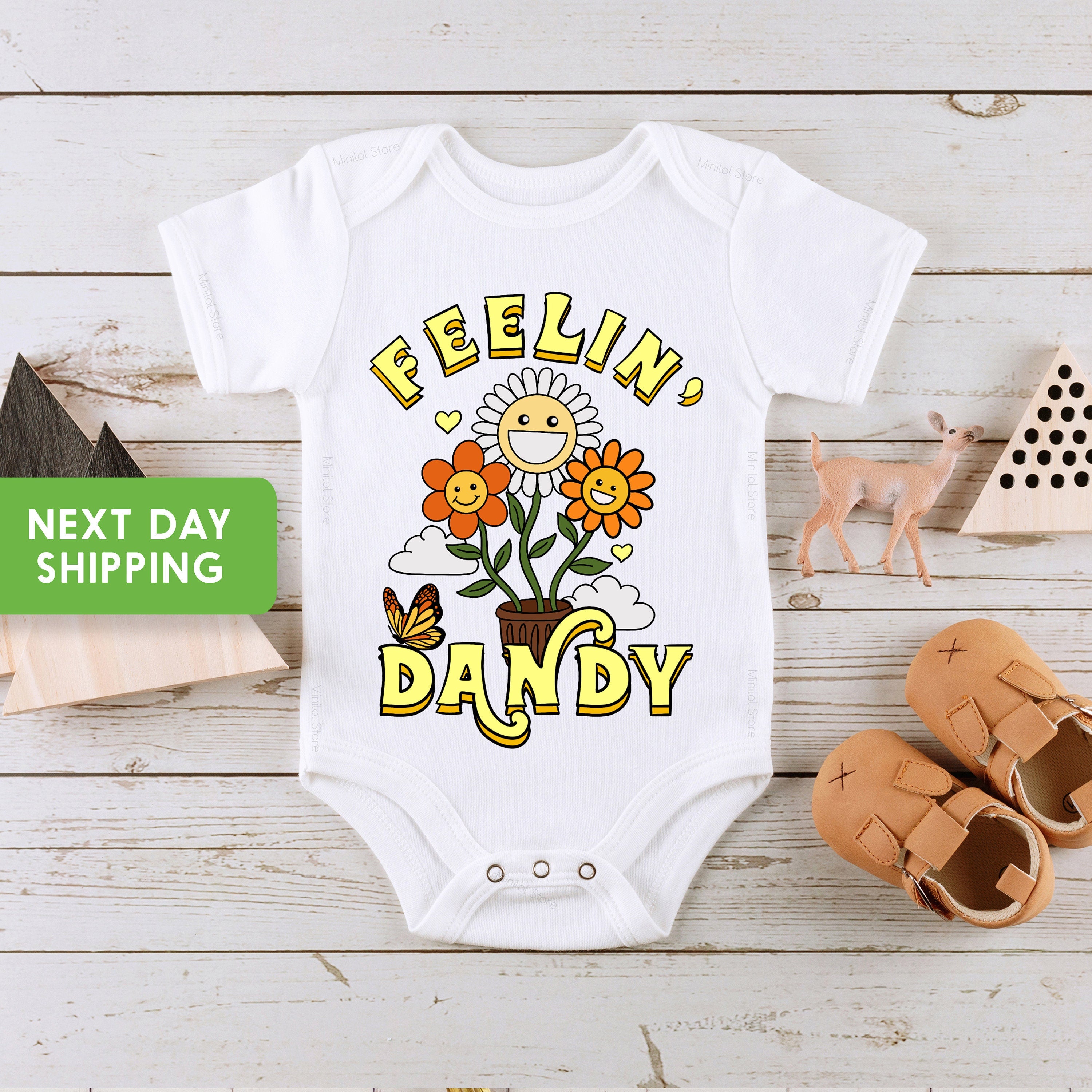 Girls Retro Feelin Dandy Shirt, Cute Kids Shirt, Retro Boho Toddler Shirt, Daisy Toddler Shirt, Floral Kids Clothing