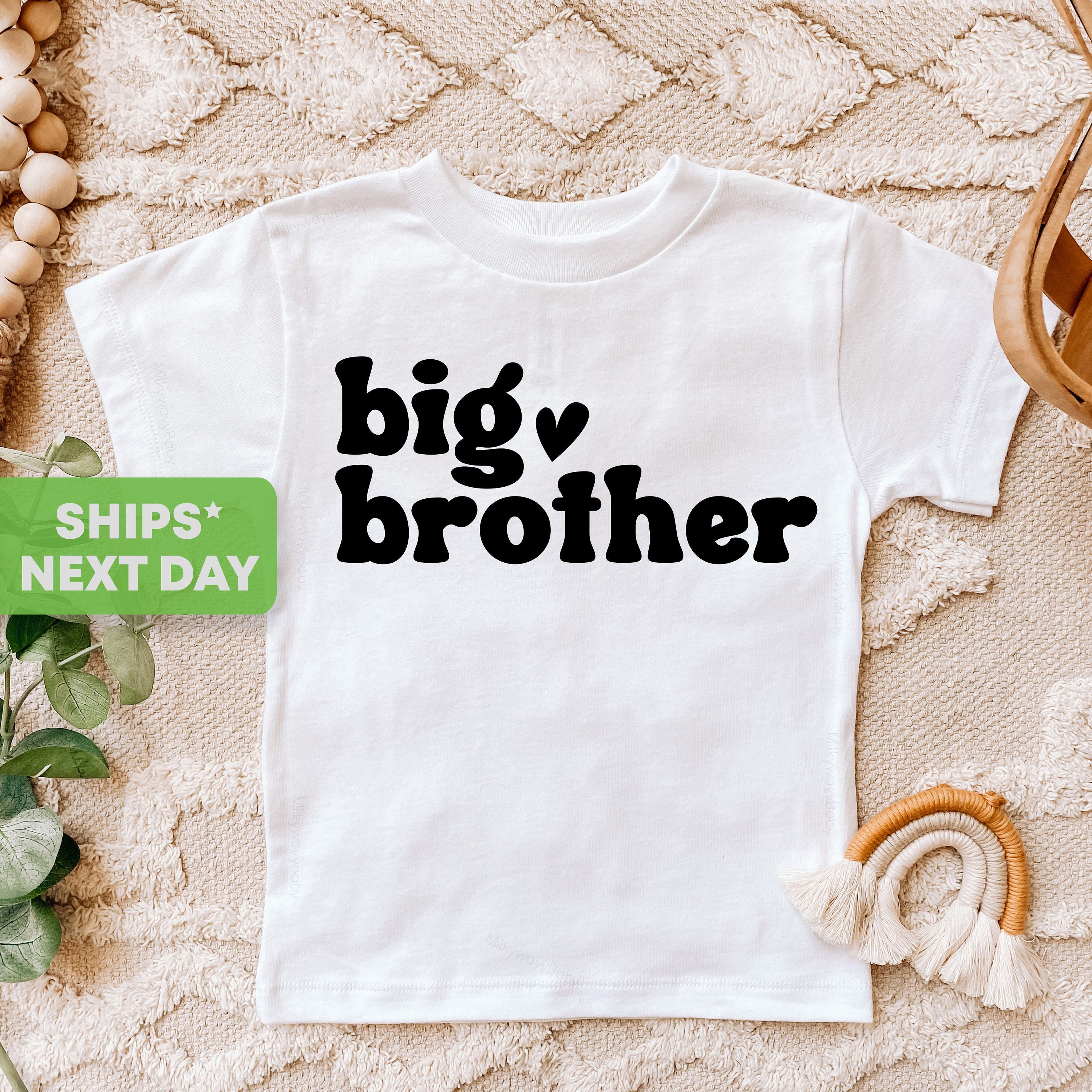 Big Brother Toddler Shirt, Retro Kids Pregnancy Announcement Shirt, Sibling Infant Toddler & Youth Tee