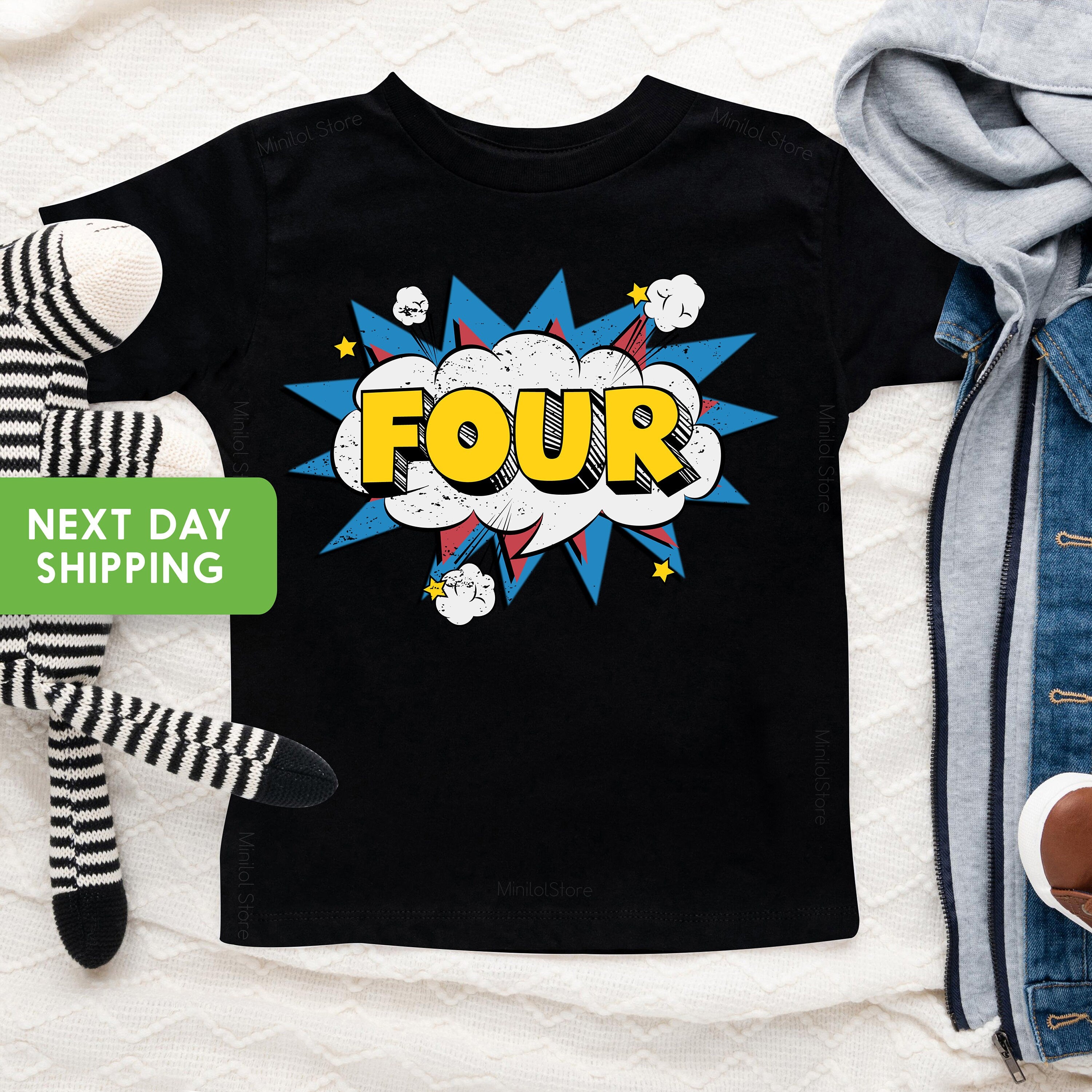 4th Birthday Toddler Shirt, Four Kids Birthday Shirt, Fourth Birthday Boys Girls Kids Tee