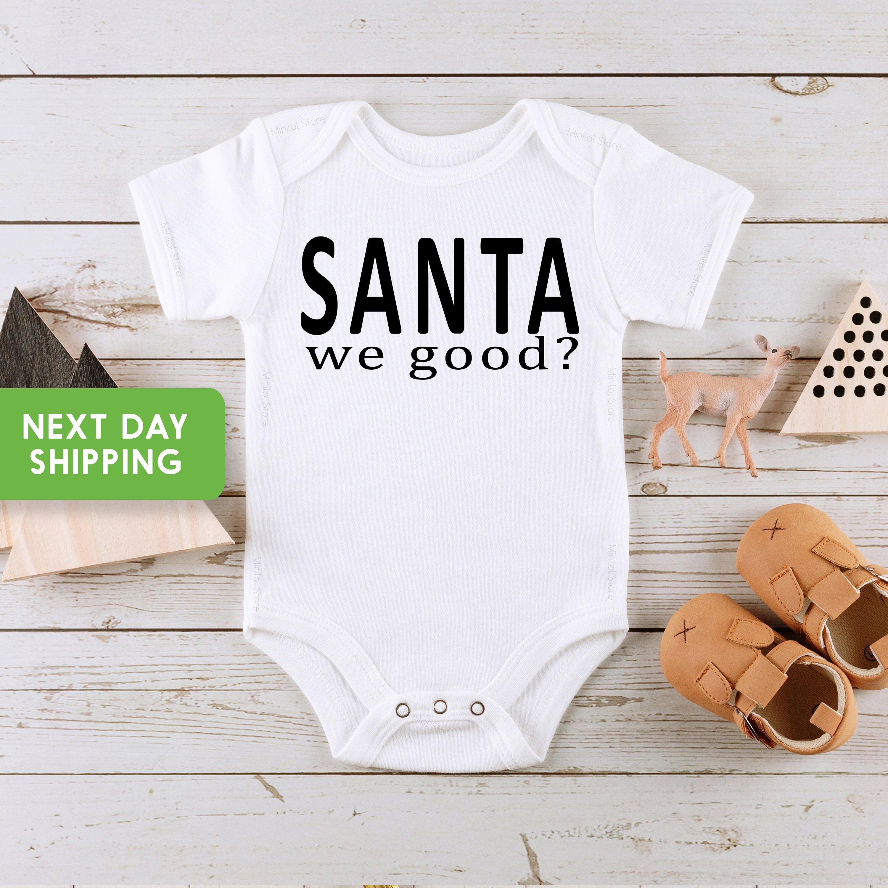 Santa We Good Toddler Shirt, Funny Christmas Kids Shirt, Christmas Shirt for Kids, Baby Christmas Onesie®, Toddler Christmas Tee