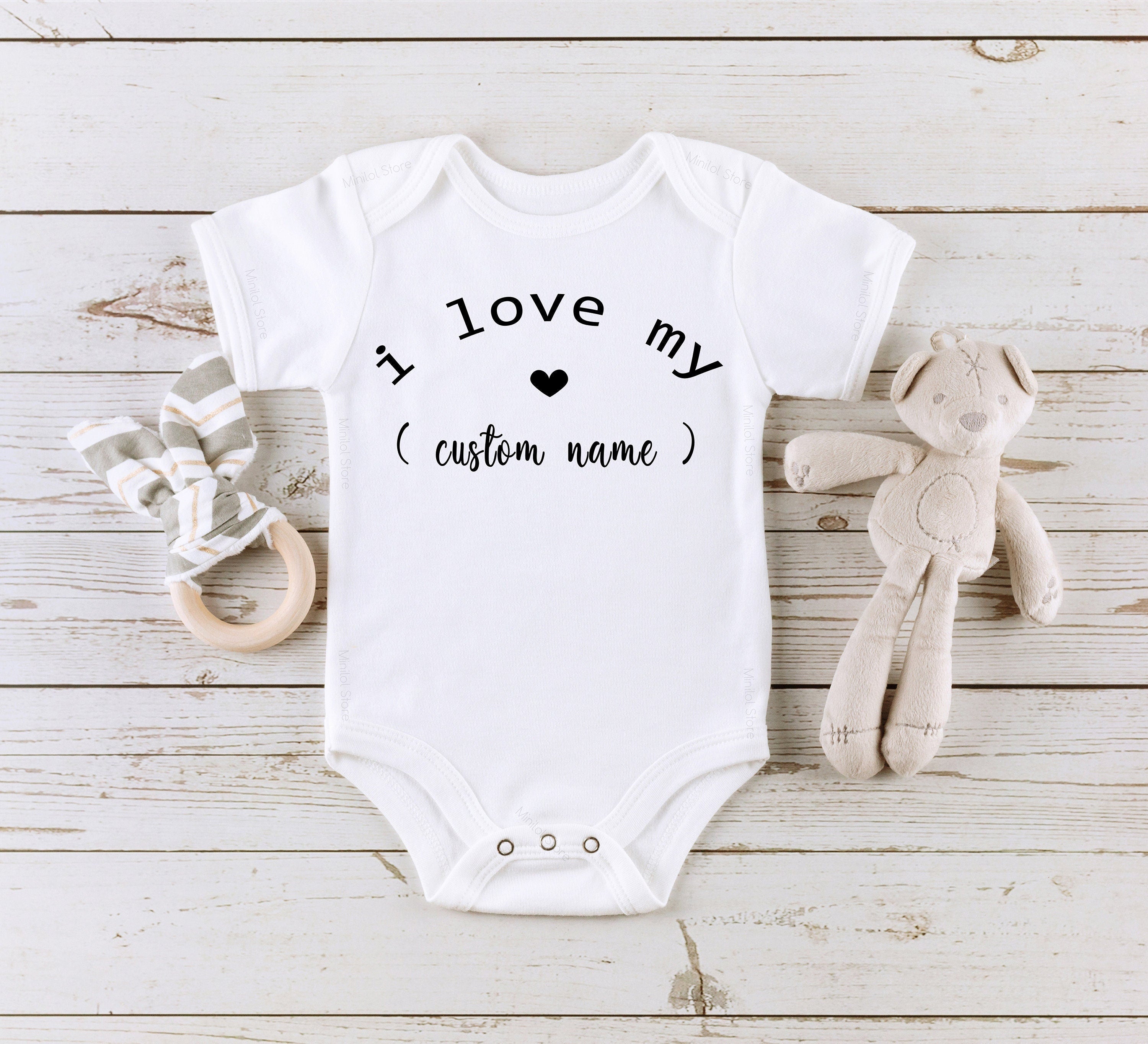 I Love My Custom Baby Onesie®, Cute Vintage Bodysuit, Personalized Onesie®, Cute I Love You Onesie®, I Am So Loved Bodysuit, Boho Onesie®