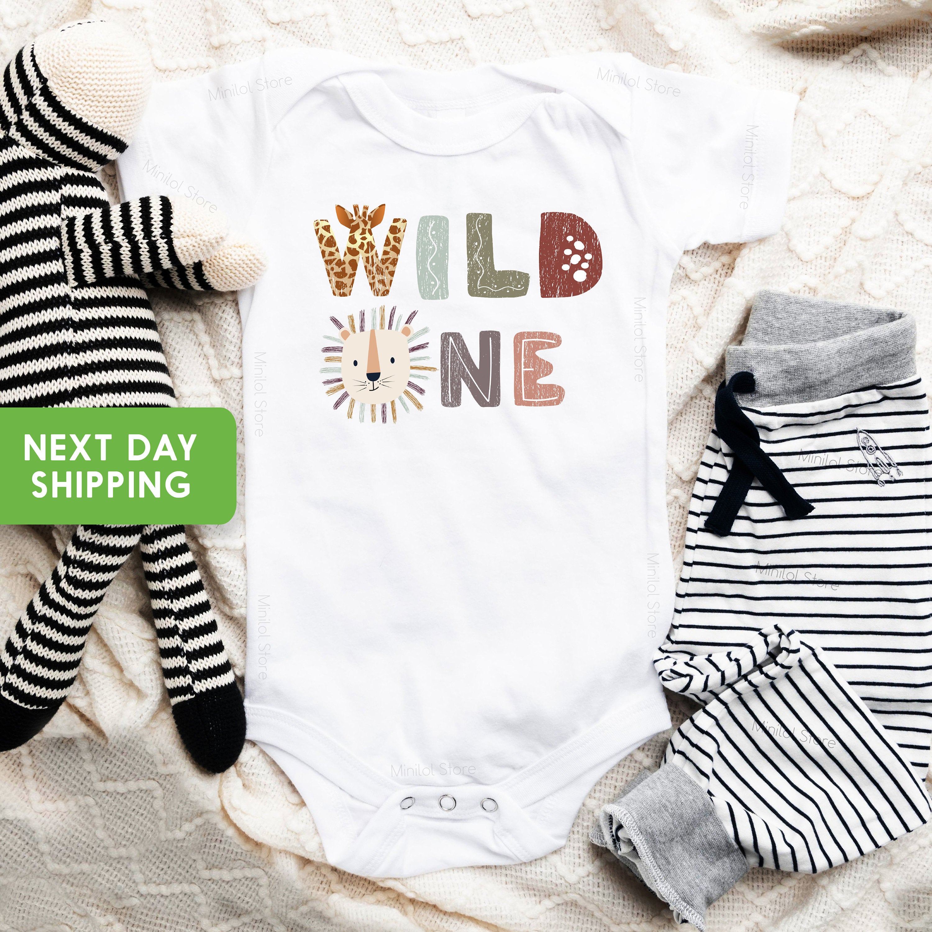 Wild One Baby Onesie®, 1st Birthday Bodysuit, Wild One Safari Birthday Shirt, One Shirt, First Birthday Outfit, Zoo Birthday Party Shirt