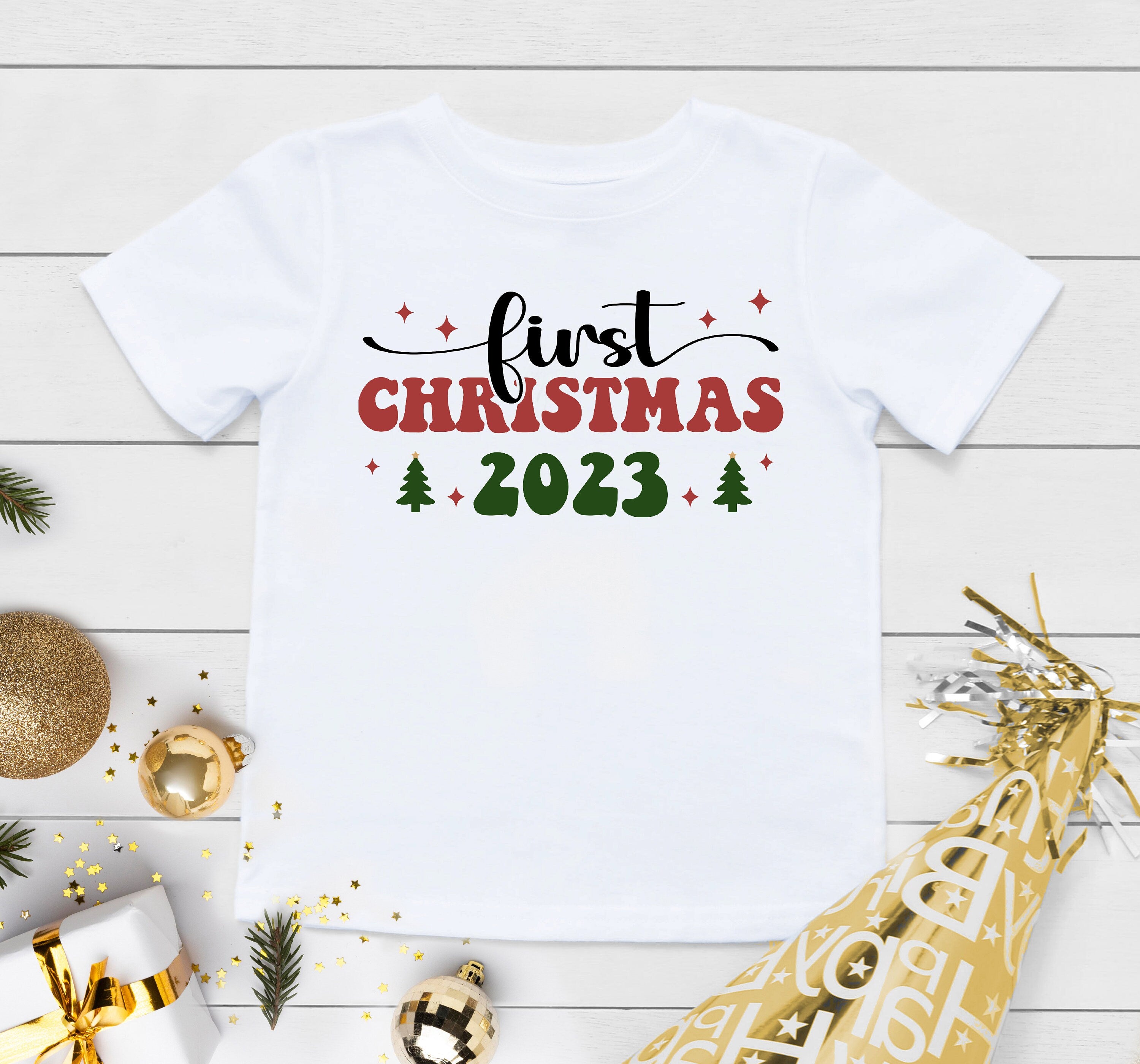 First Christmas 2023 Onesie®, Cute Holiday Bodysuit, Boho Christmas Baby Bodysuit, My First Baby Onesie®, Baby's First Christmas Onesie®