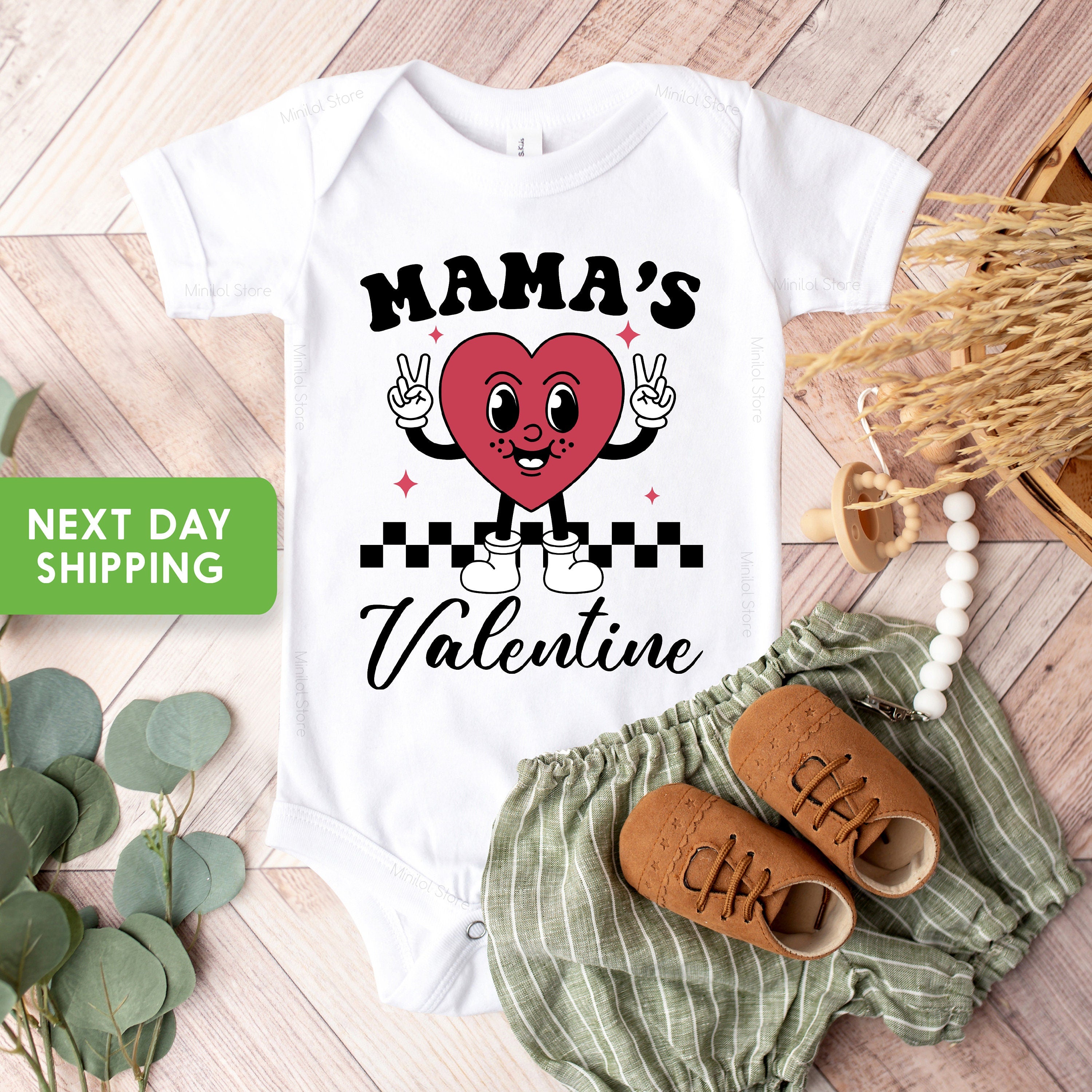 Mama's Valentine Kids Shirt, Cute Valentine's Day Toddler Shirt, Valentine's Day Onesie®, Kids Valentine Shirt, Valentine's Day Raglan Tee