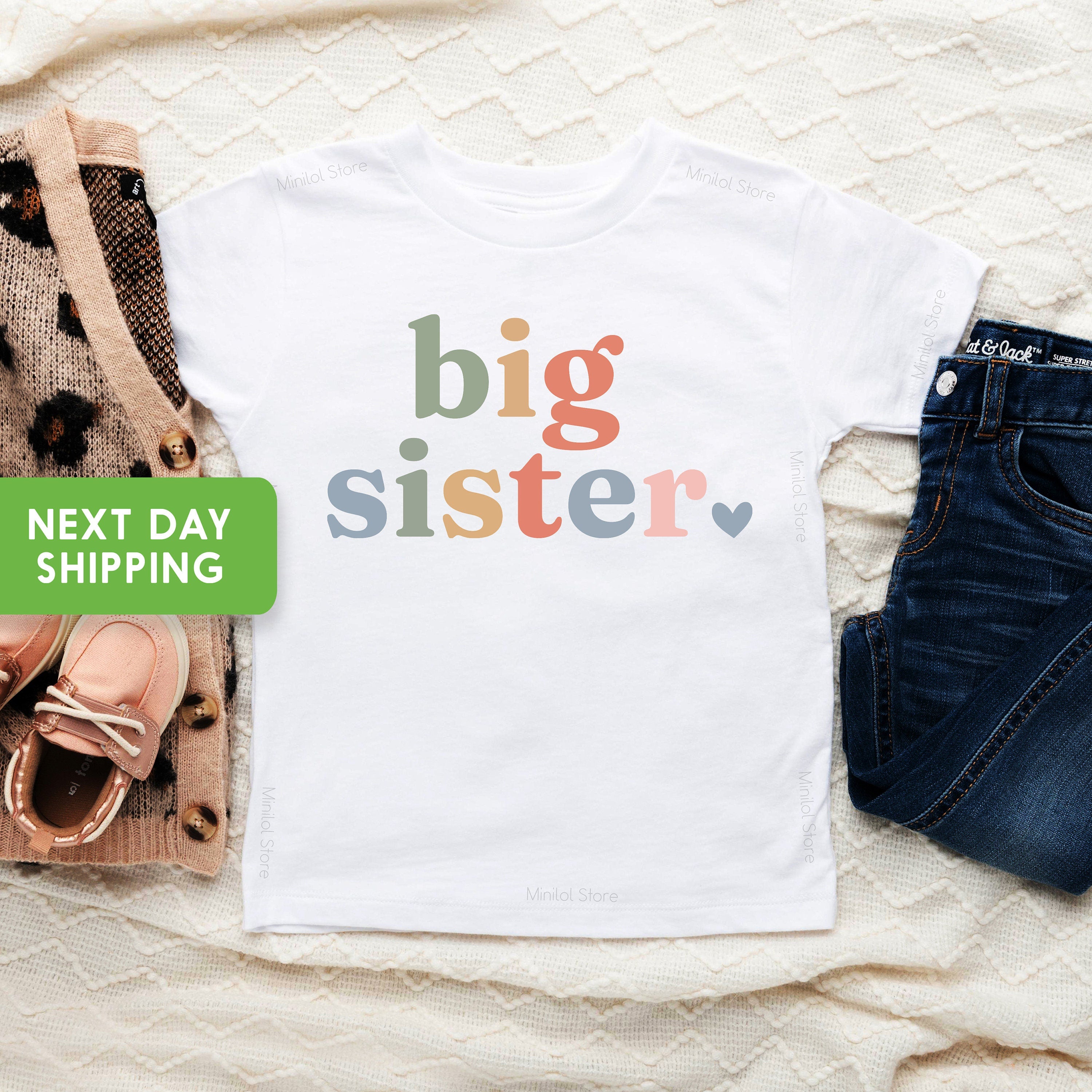 Big Sister T Shirt, Big Sister Announcement, Pregnancy Announcement, Retro Big Sister Toddler Shirt, Big Sis Shirt, Pregnancy Reveal Shirt