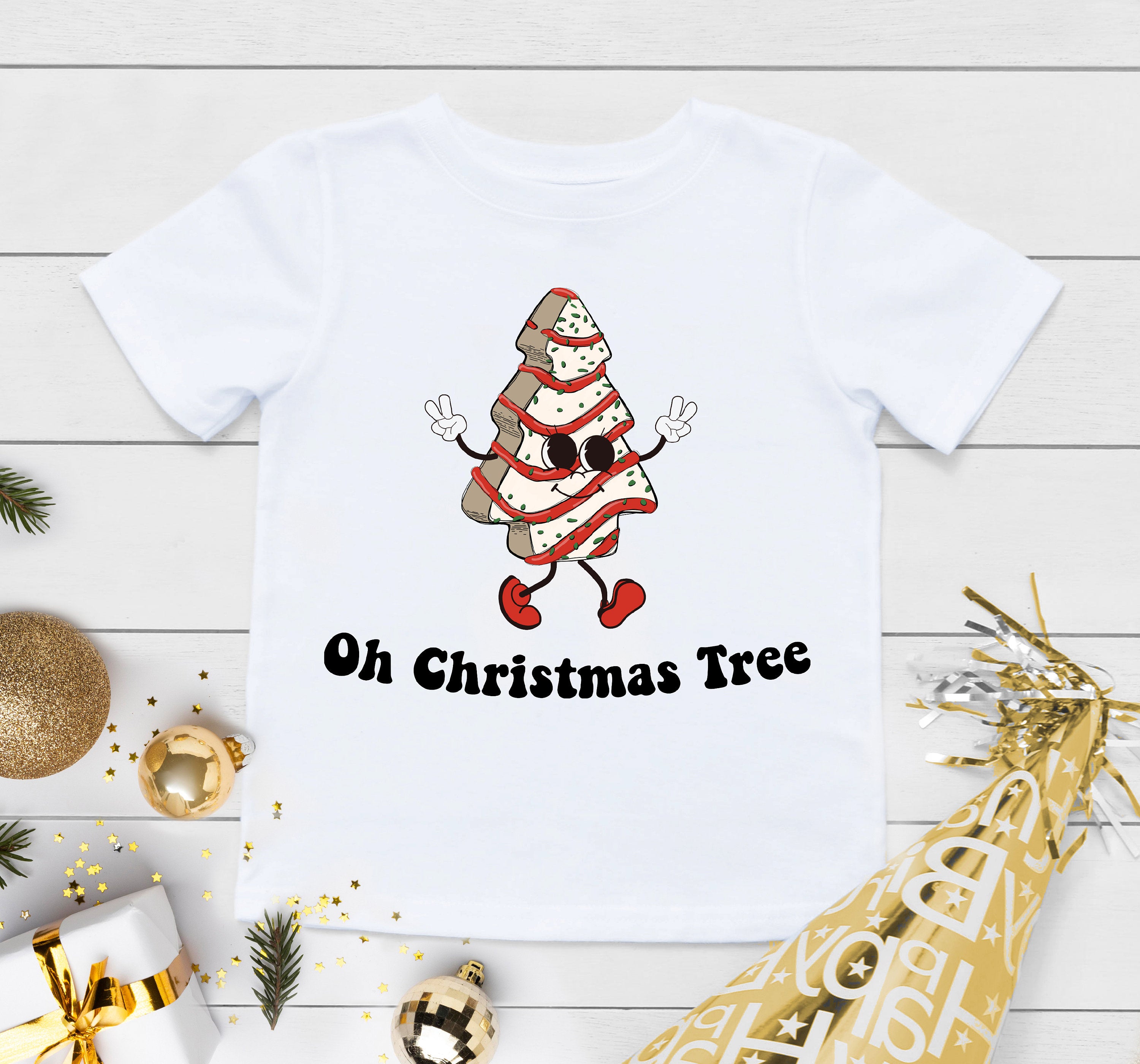 Retro Christmas Onesie®, Oh, Christmas Tree Bodysuit, Little Debbie Onesie®, Christmas Shirt for Kids, Holiday Baby Onesie®, Cute Christmas