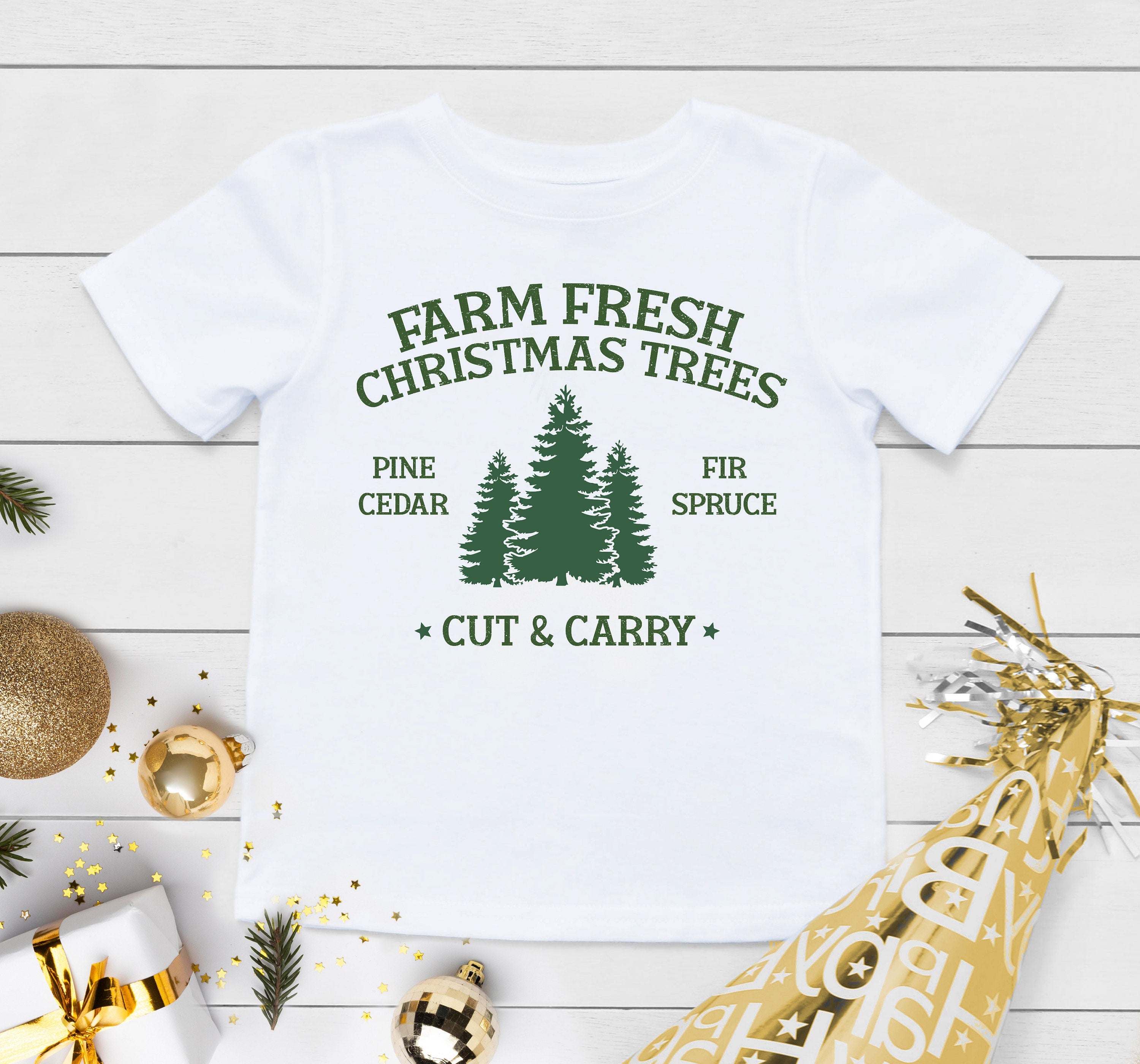 Farm Fresh Christmas Tree Bodysuit, First Christmas Outfit, Cute Christmas Baby Onesie®, Christmas Babyshower, Retro Christmas Toddler Shirt