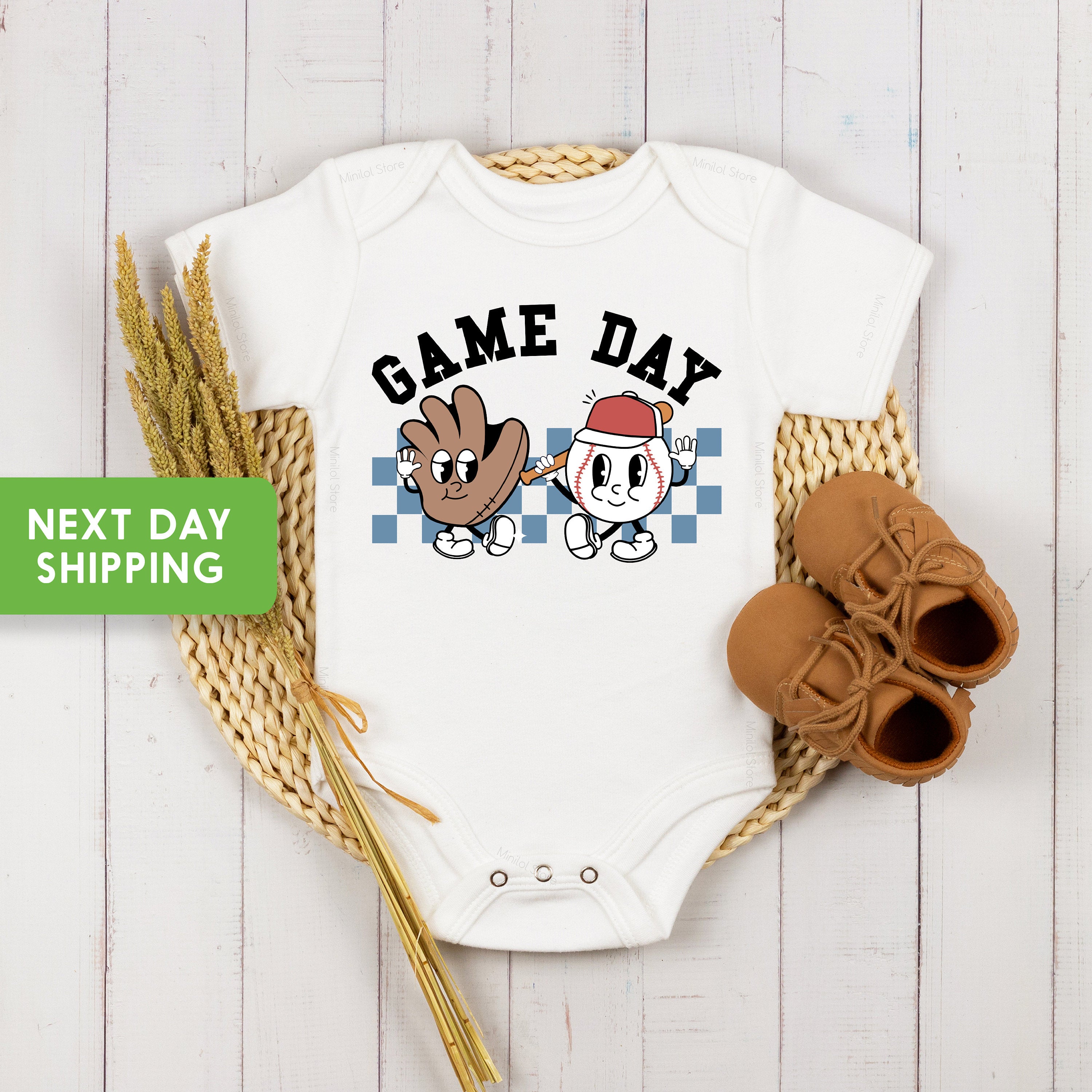 Game Day Baby Onesie®, Retro Baseball Bodysuit, Cute Game Day Onesie®, School Game Shirt, Little Boy, Baseball Boy Shirt, Baseball Kid Shirt