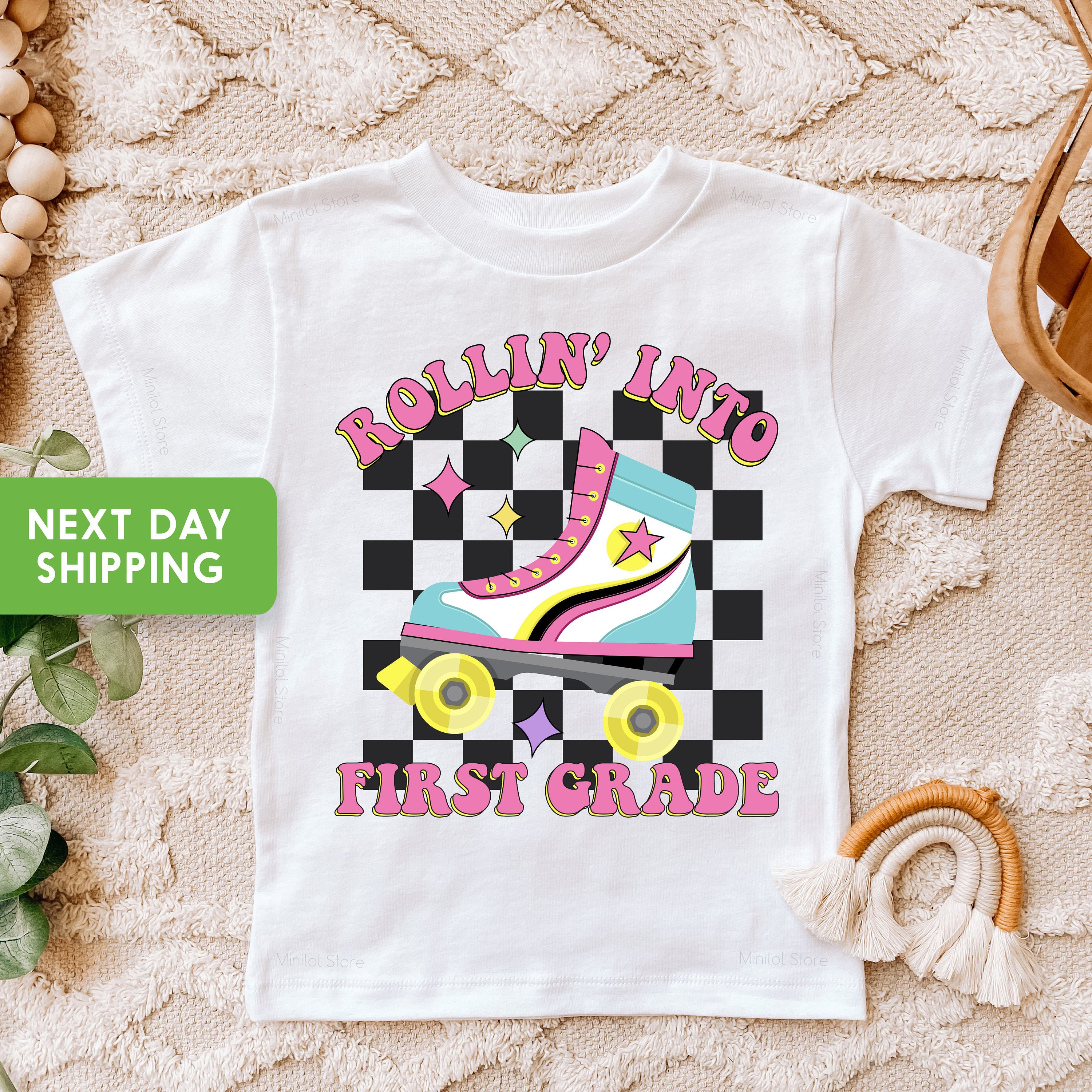 Rollin Into First Grade Kids Shirt , 1st Grade Skating Toddler Tee, Roller Skate School Kids Shirt, First Grade Shirt For Girls, Skate Girl