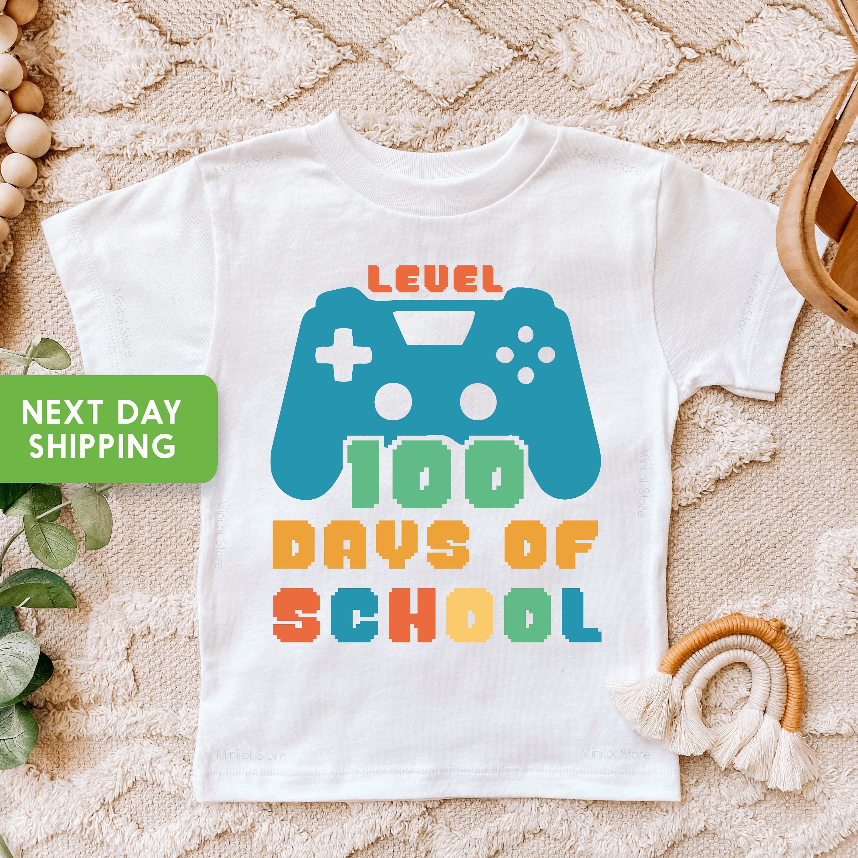 Level 100 Days of School Shirt, 100th Day Of School, 100 Days School Shirt, Boys 100th Day, Girls 100th Day, Gaming 100 Days Of School Shirt