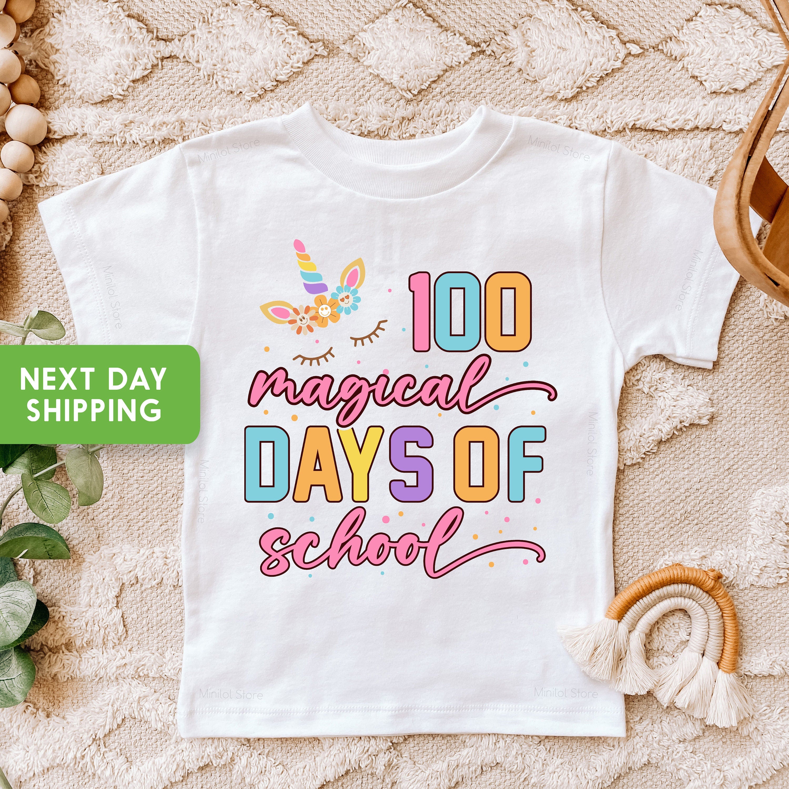 Girls 100th Day Of School Shirt, 100 Magical Days Unicorn Shirt, 100th Day Of School Celebration, 100th Days Kids Shirt, 100 Days Girl Tee