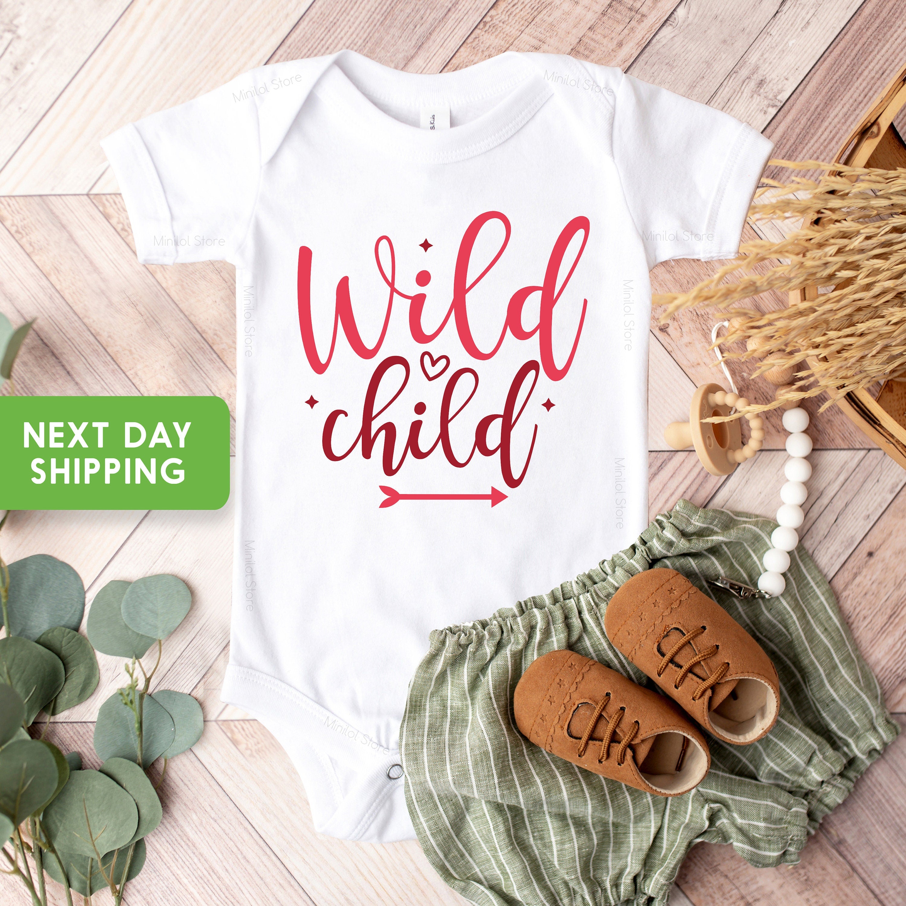 Wild Child Toddler Shirt, Wild Child Kids Shirt, Cute Baby Onesie®, Valentine's Day Kids Shirt, Valentine's Day Onesie®, Little Valentine