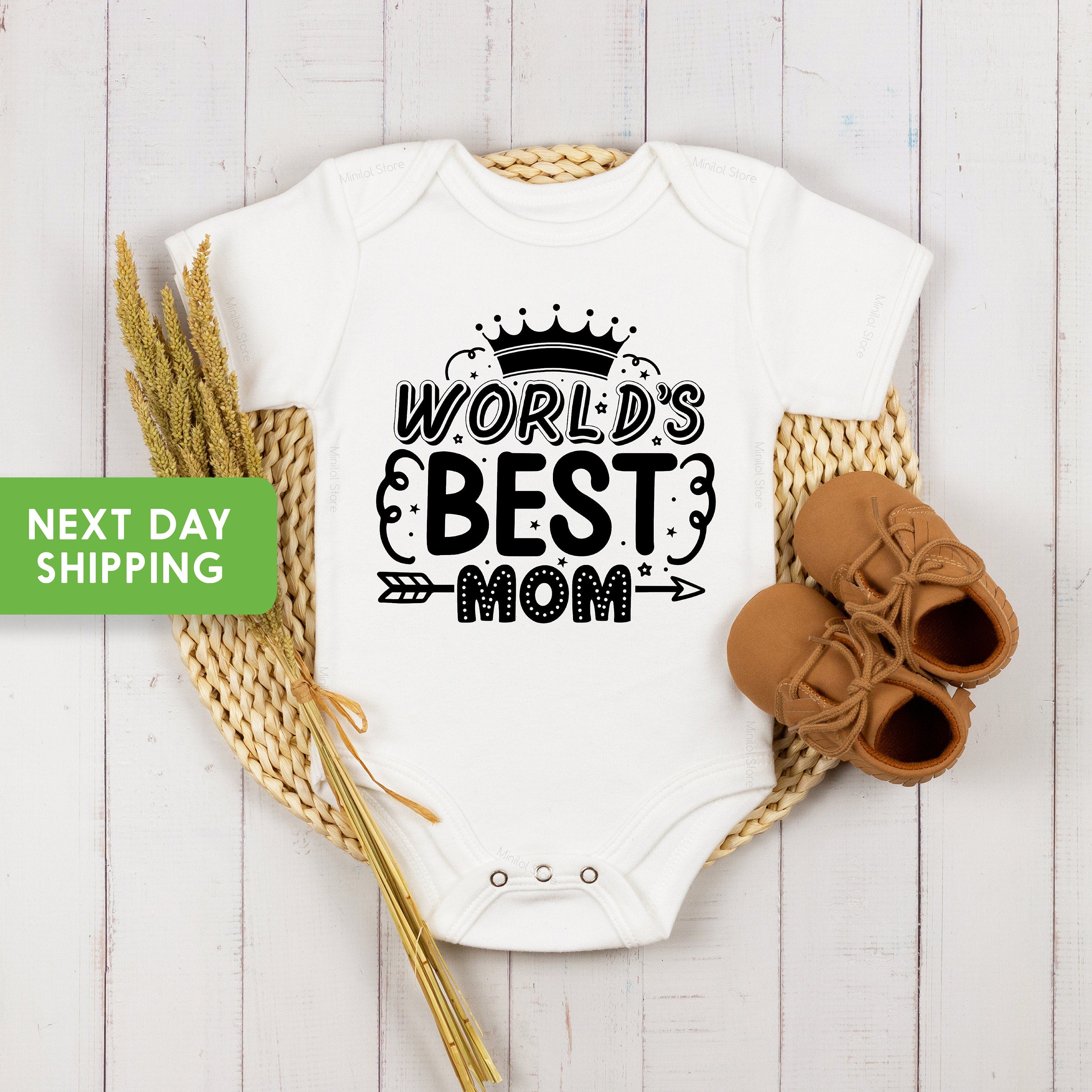 World!s Best Mom Baby Onesie® , Mommy Onesie®, Mother's Day Onesie®, For Mother Gift, Mama Onesie®,  Best Mom Toddler Shirt, Kids Mom Shirts