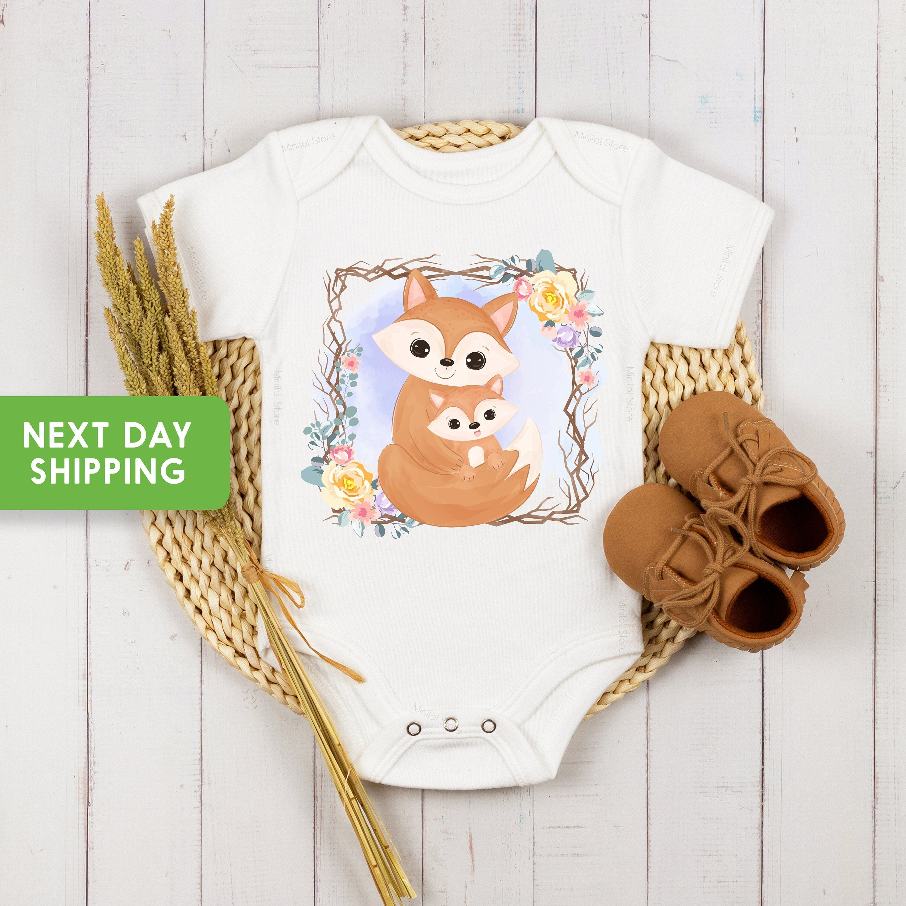 Little Fox Onesie®, Fox Onesie®, Woodland Animal Onesie®, Baby Shower Gift, Baby Outfit, Cute baby, Funny Baby Onesie®, Mother's Day Onesie®