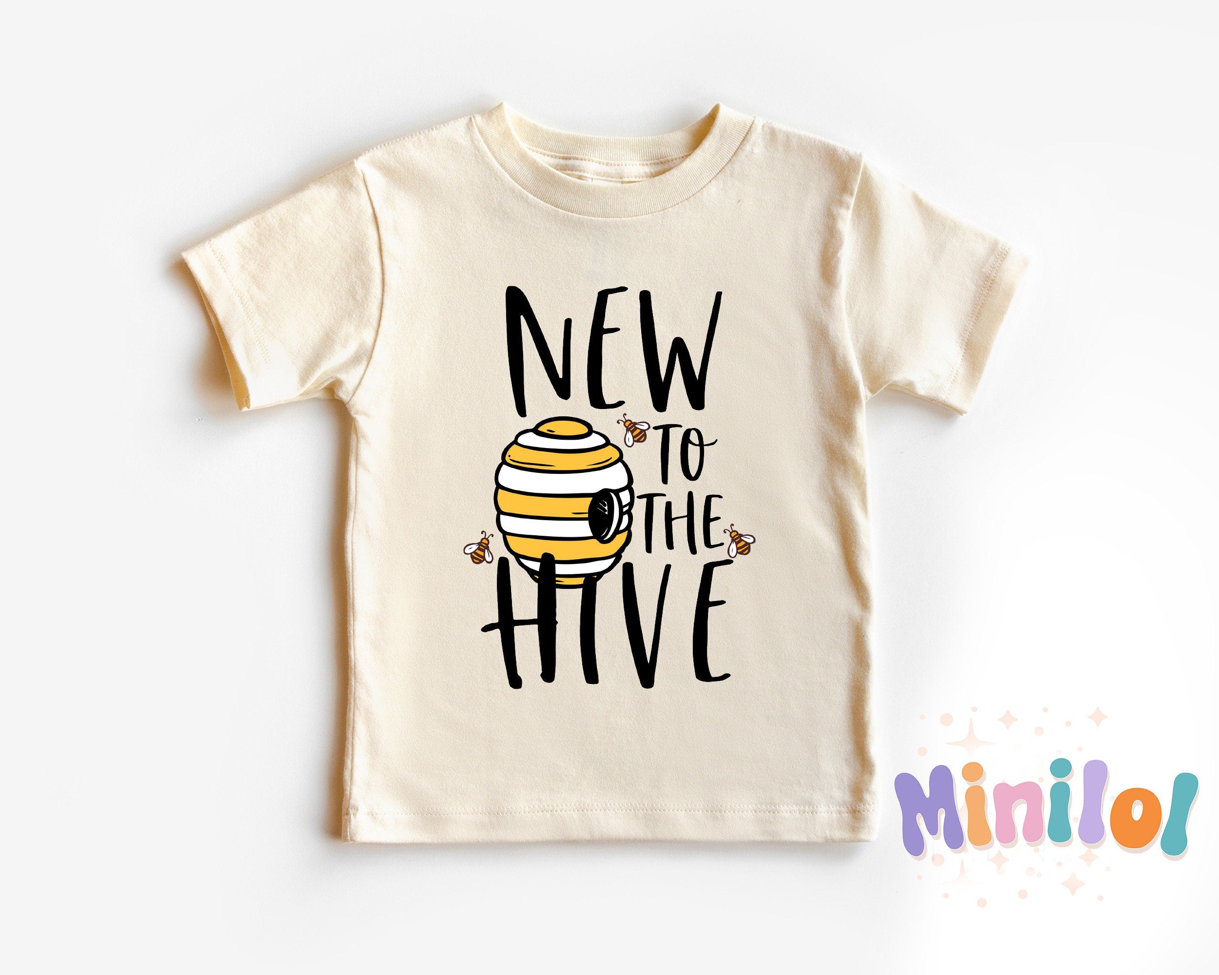 Bee Onesie®, Natural New To The Hive Onesie®, Cute Bumble Bee Natural Onesie®, New Baby Bodysuit, Pregnancy Announcement Onesie®