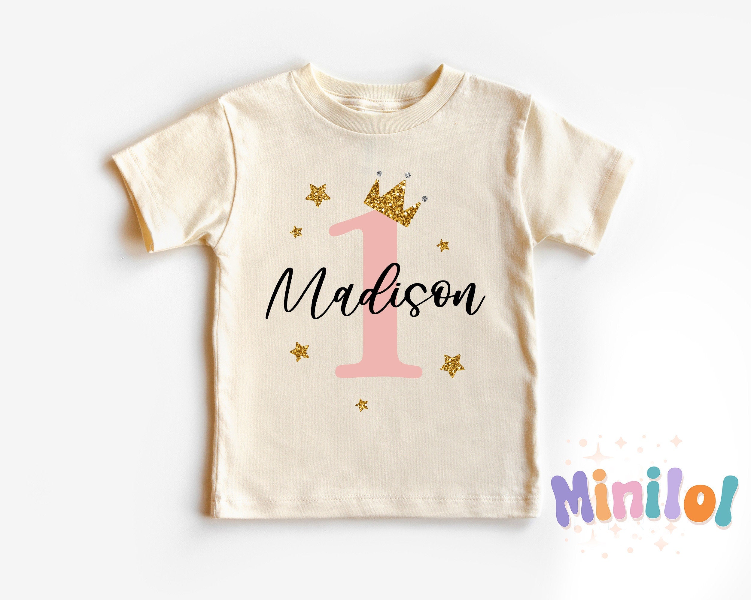 Personalized Birthday Baby Onesie®, Baby Name Birthday Outfit, Custom 1st Birthday Natural Bodysuit for Girls, 1 Years Old Birthday Gift