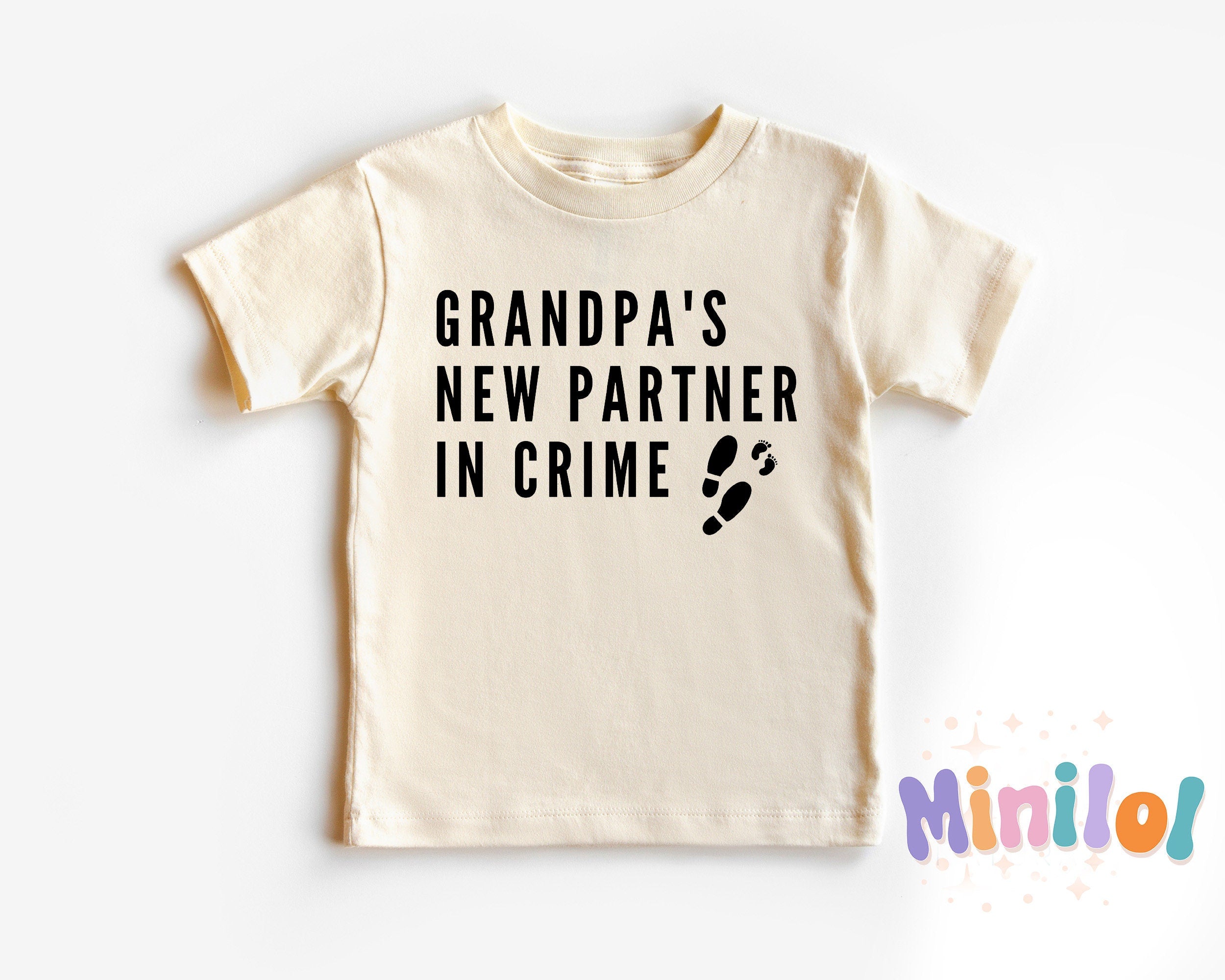 Funny Baby Announcement for Grandpa Onesie®, Natural Funny Baby Reveal Onesie®, Grandpa's New Partner in Crime Baby Announcement Onesie®