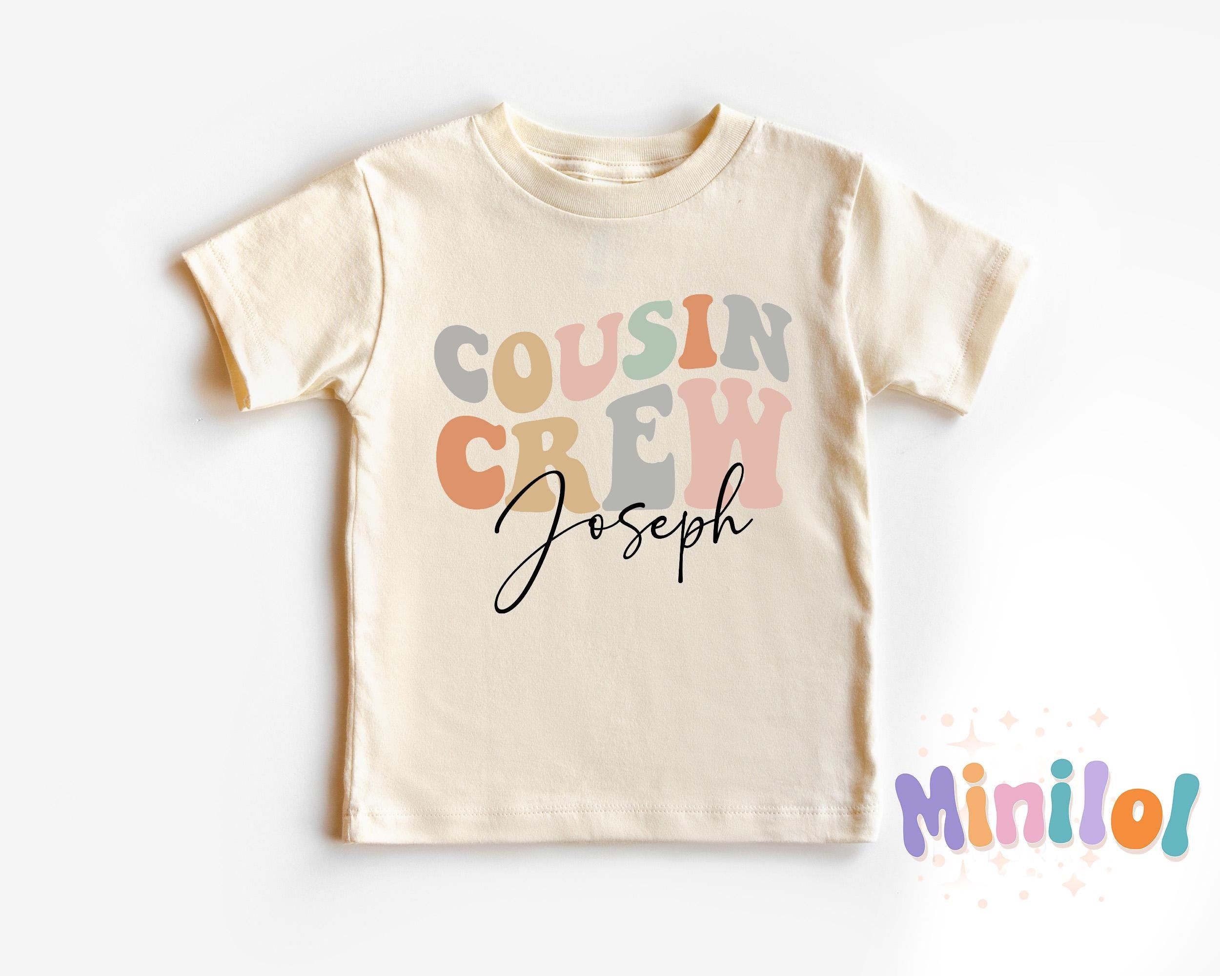 Personalized Groovy Cousin Crew Kids Shirt, Retro Custom Matching Cousins Shirt, Cousin Trip Shirt, Boho Natural Kids Shirt, Cousin Crew Tee