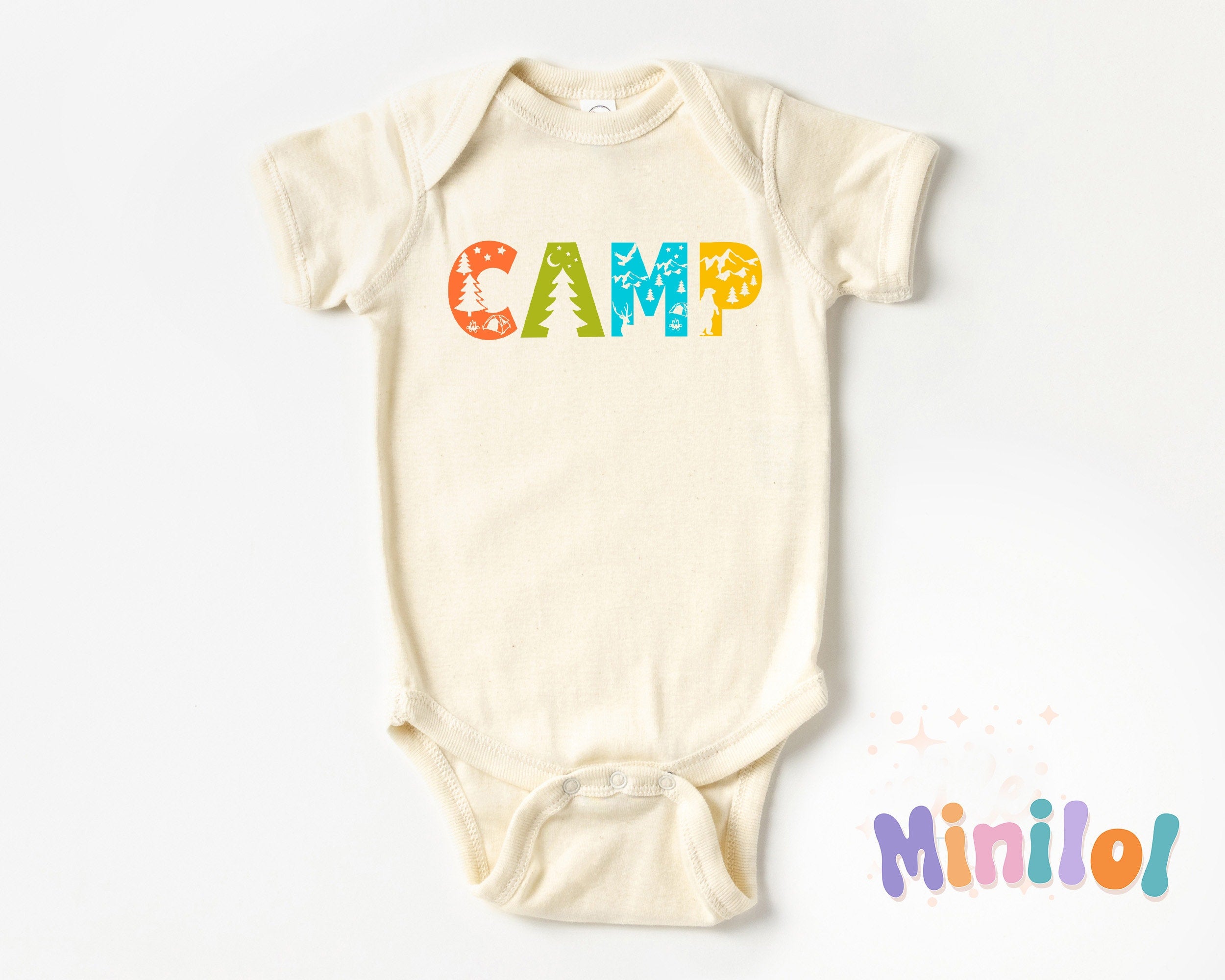 Camper Kids Natural Shirt, Camp Onesie®, Toddler Camp Shirt, Camping Baby Onesie®, Little Camper Kid, Adventure Onesie®, Hiking Baby Onesie®