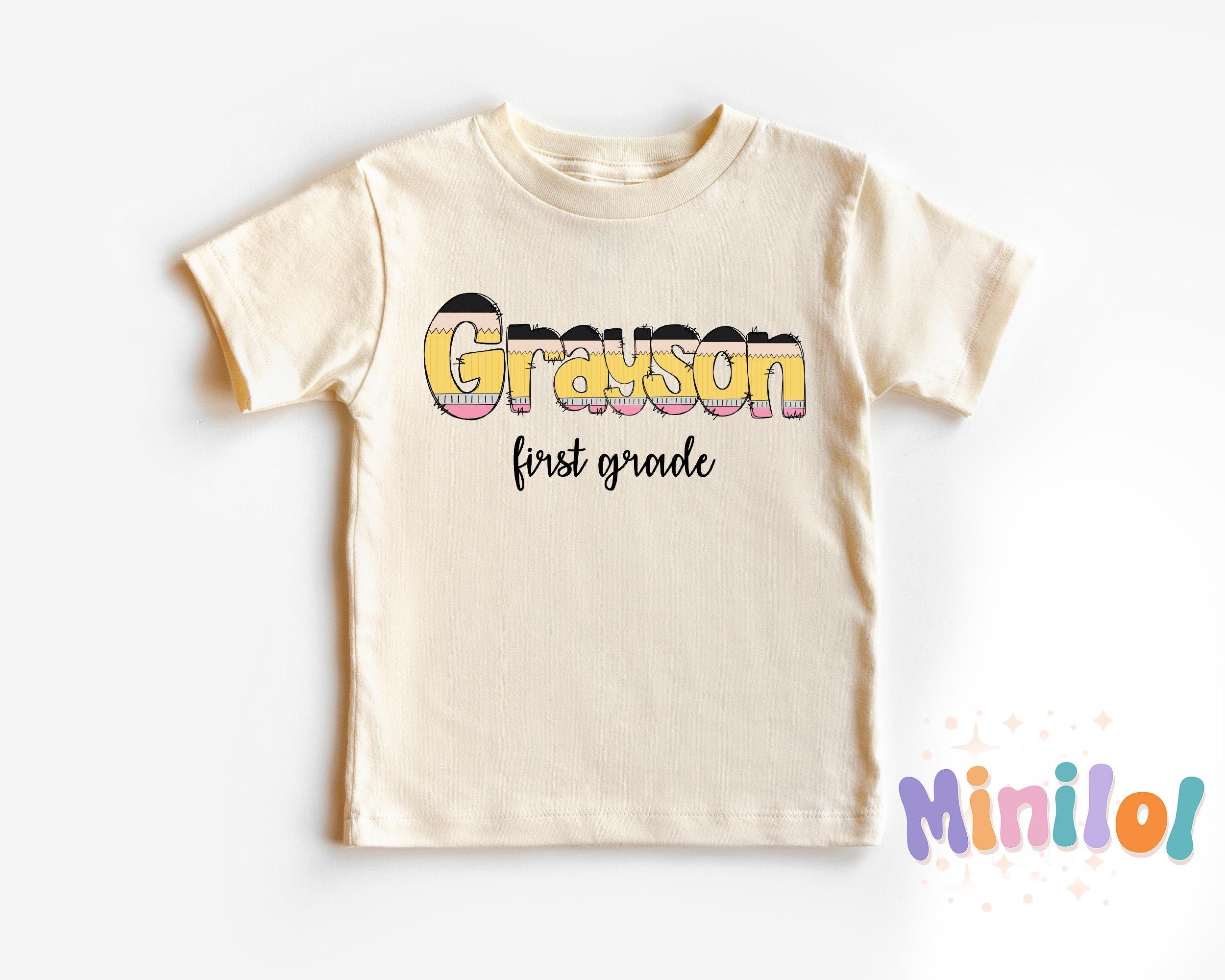 Back to School Kid Shirts, First Day of School Shirts, Custom Pencil Kids Name Shirt, Pencil Name Monogram, Kids Shirt School Shirt for Kids