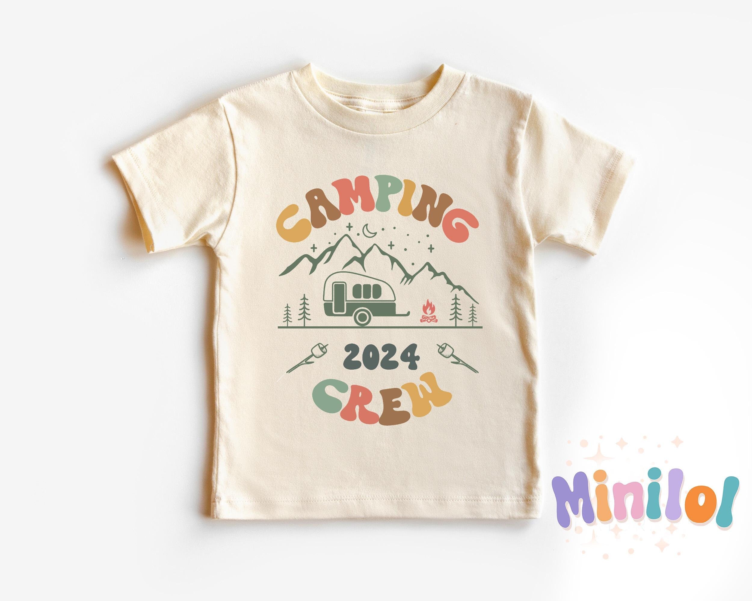 Personalized Camping Crew Toddler Shirts, Summer Camping Kids Shirts, Cousin's Campout Matching Shirt, Natural Camping Crew Baby Bodysuits