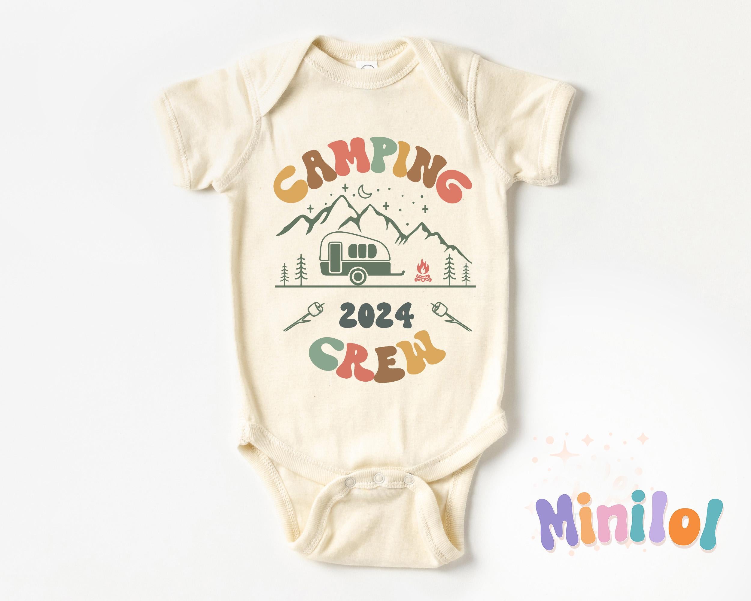 Personalized Camping Crew Toddler Shirts, Summer Camping Kids Shirts, Cousin's Campout Matching Shirt, Natural Camping Crew Baby Bodysuits