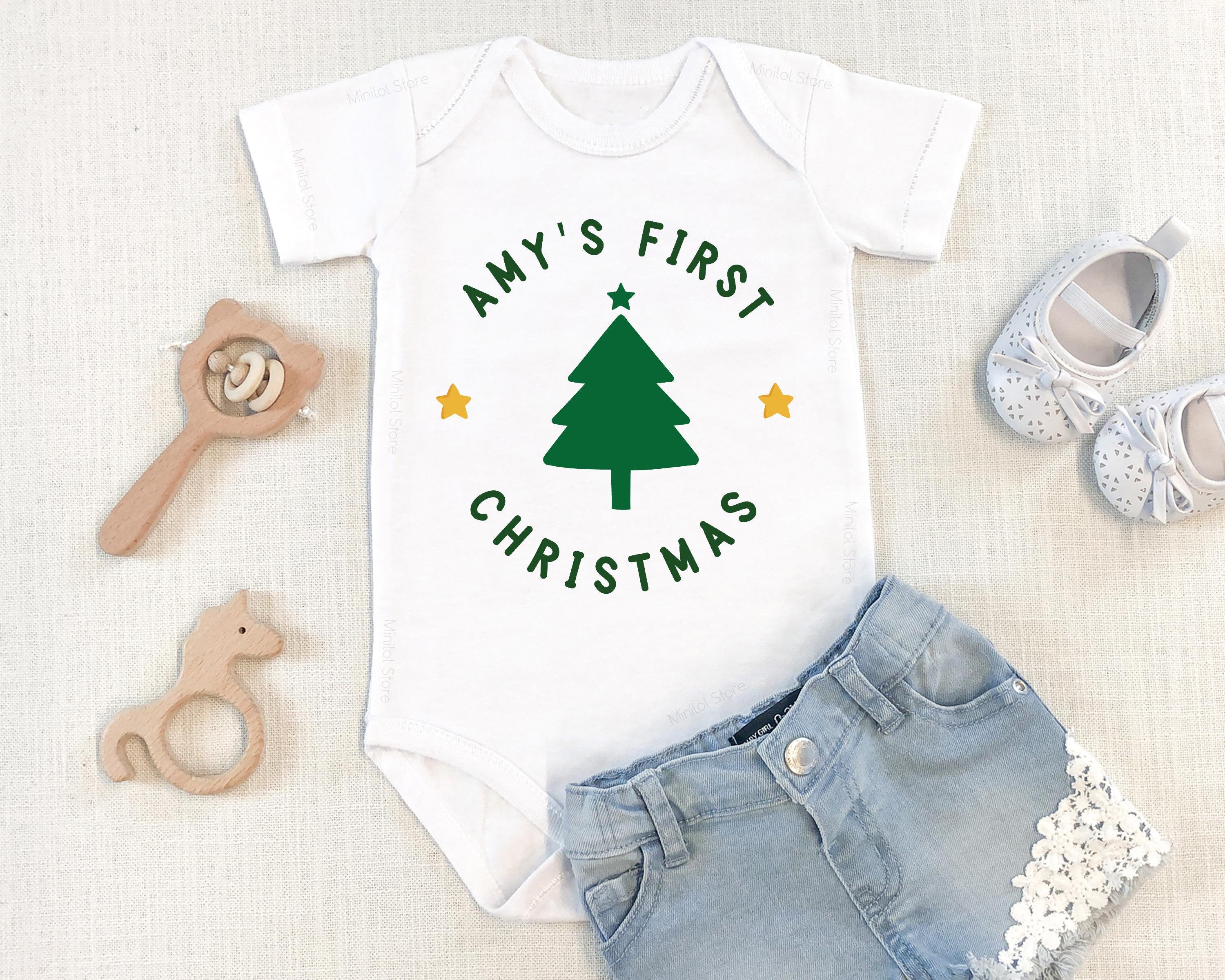 Personalized First Christmas Name Onesie® Christmas product image 1