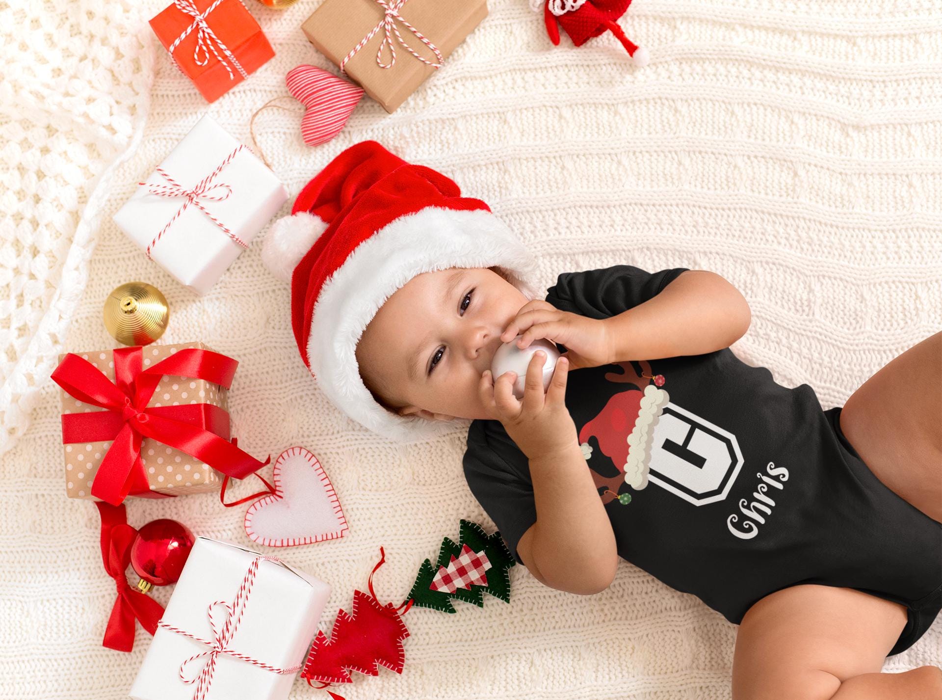 Kids Christmas Name Shirts, Monogrammed Toddler Christmas Shirts, Personalized Christmas Baby Onesie®, Custom Christmas Kids Shirt With Name