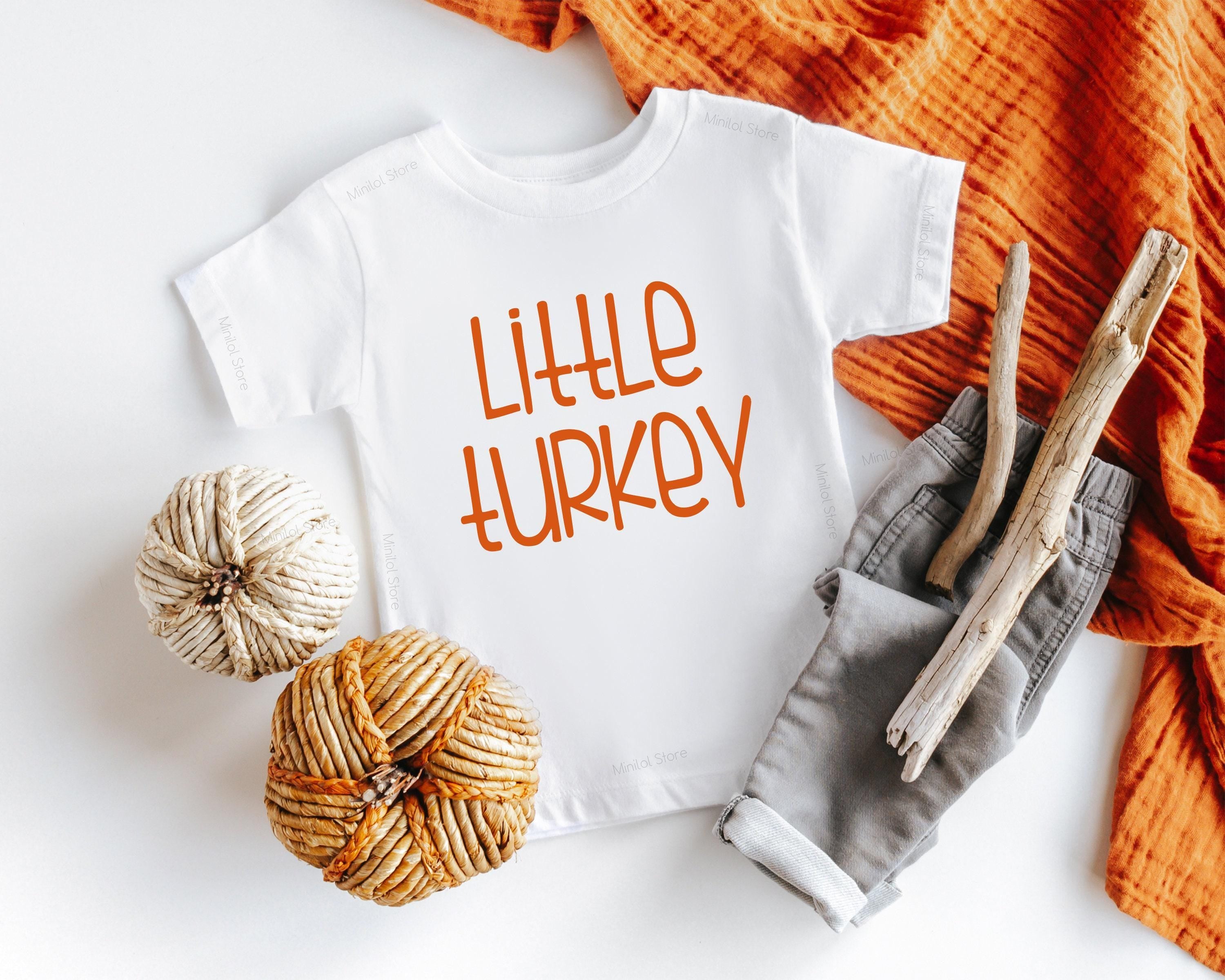 Alternate baby or kids garment view for Little Turkey Thanksgiving Baby Onesie® – Style 2