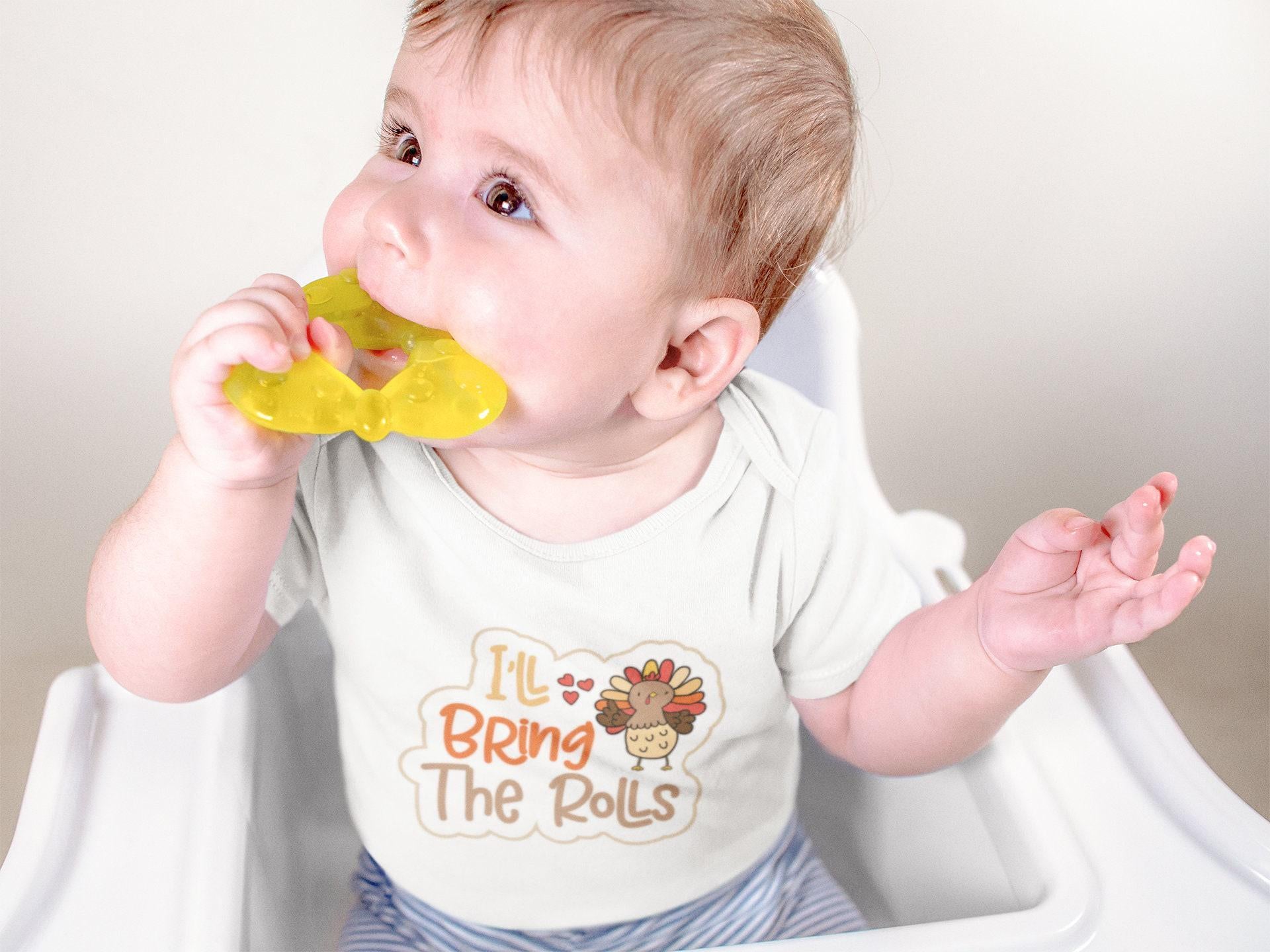 I'll Bring the Rolls Thanksgiving Baby Onesie® product image 5