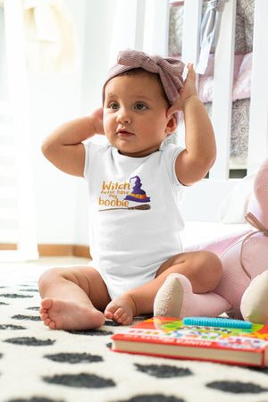 Baby bodysuit and kids shirt style options for Witch Better Have My Boobie