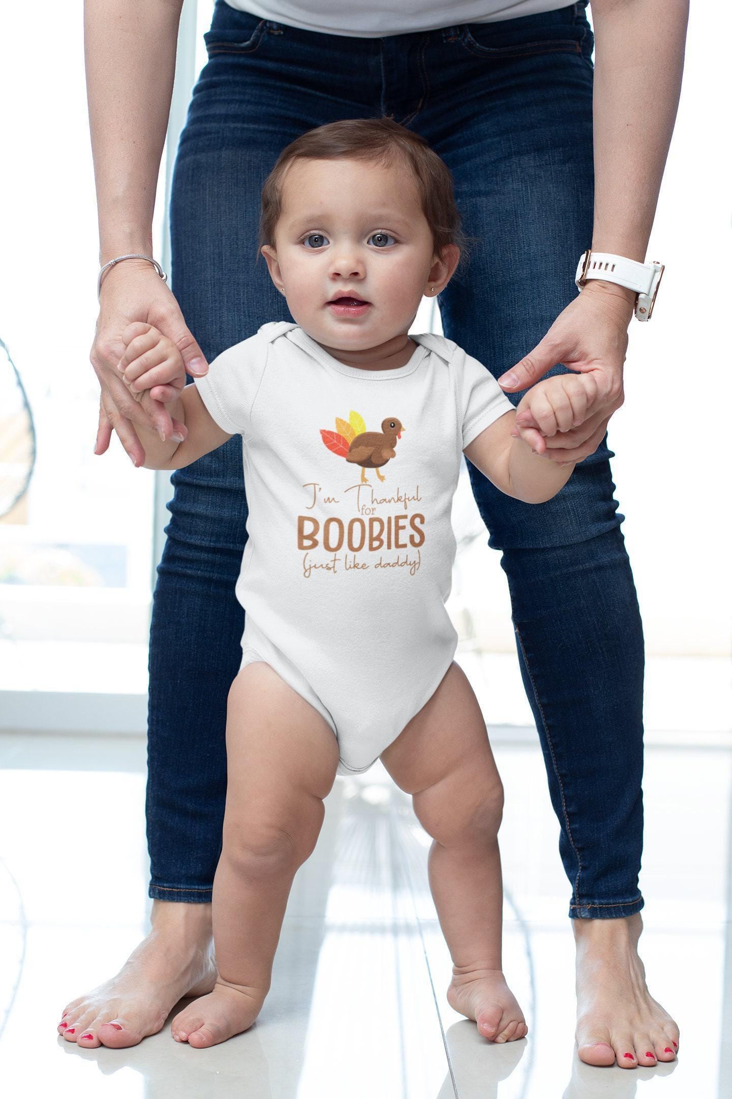 Thankful for Boobies Thanksgiving Baby Onesie® product image 5