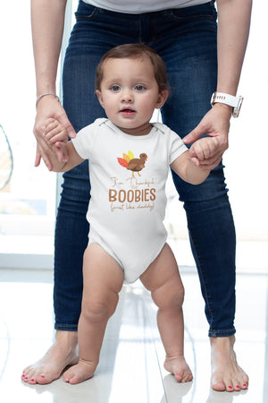 Thankful for Boobies Thanksgiving Baby Onesie® product image 5