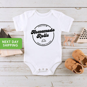 Main product mockup of Homemade Rolls Thanksgiving Baby Onesie®