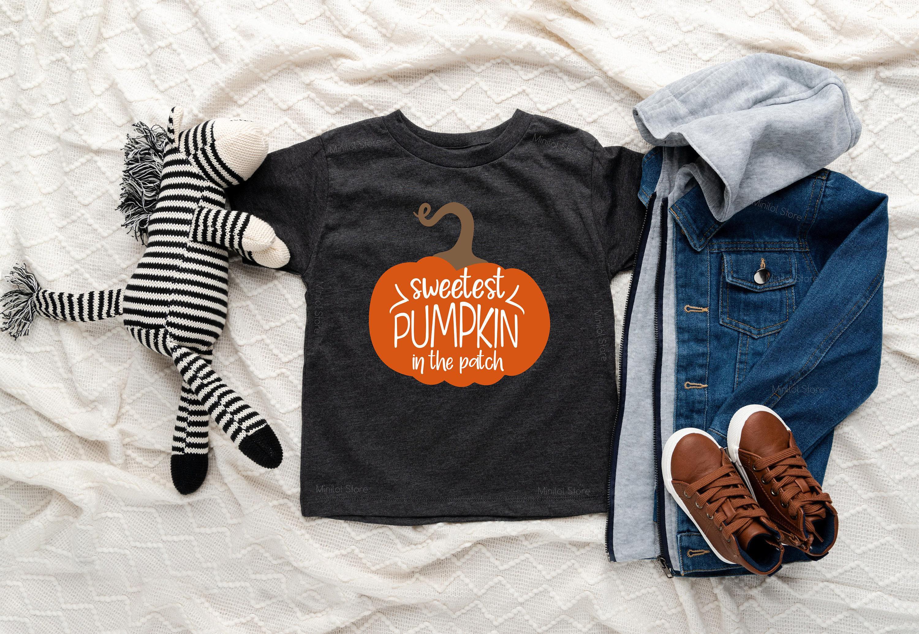 Baby bodysuit and kids shirt style options for Sweetest Pumpkin